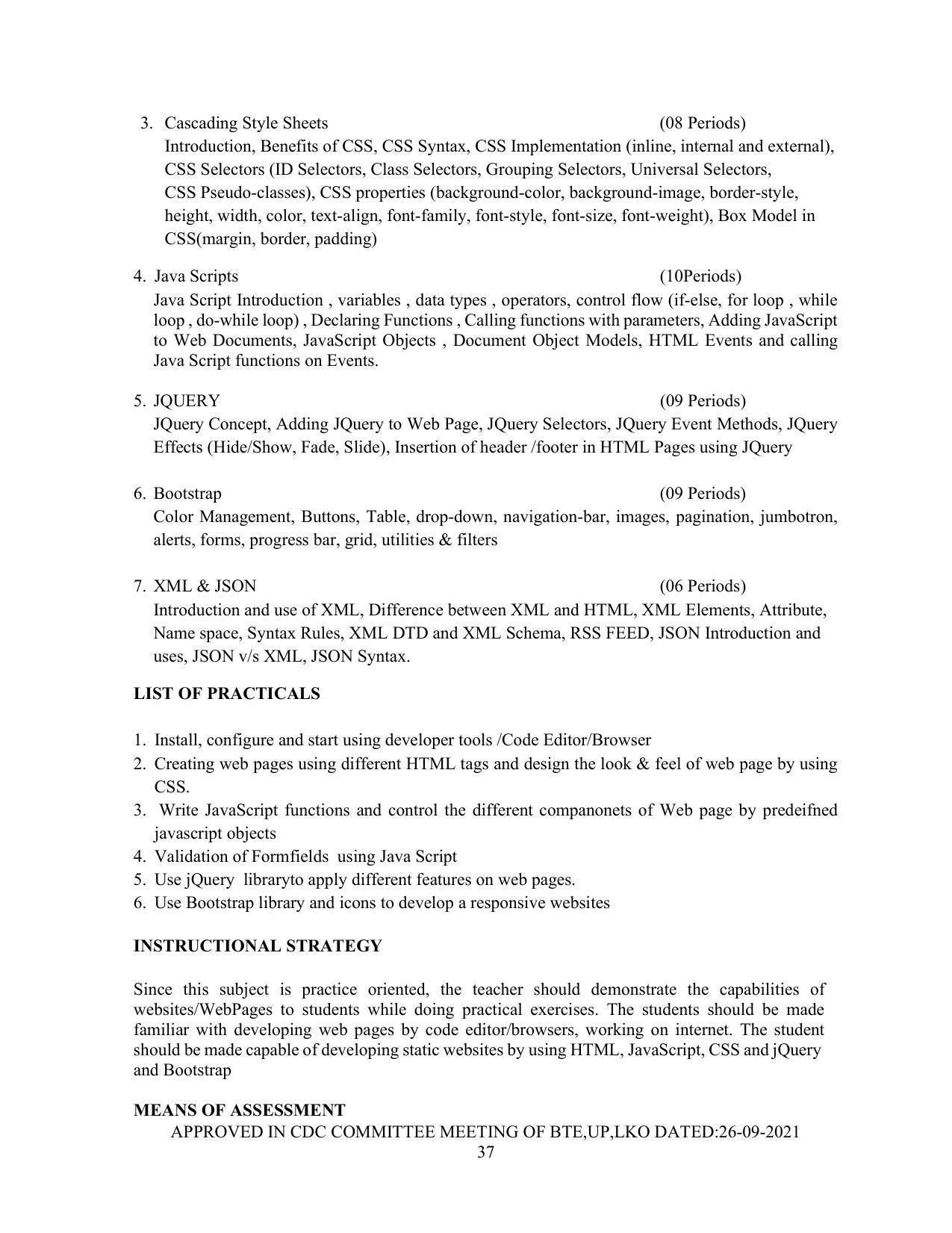 SYLLABUS FOR SEMESTER SYSTEM EFFECTIVE FROM (2021-2022) - Post Graduate Diploma in Computer Application - Page 37