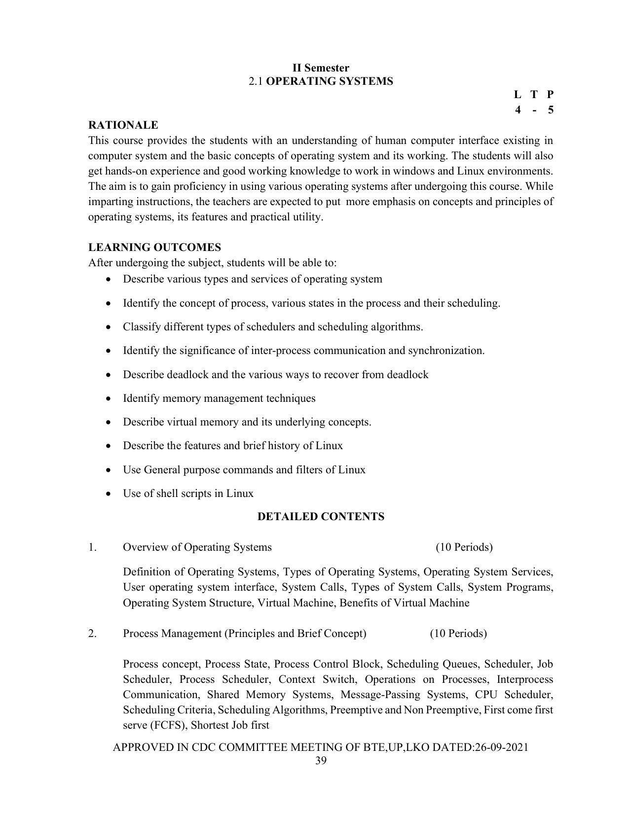 SYLLABUS FOR SEMESTER SYSTEM EFFECTIVE FROM (2021-2022) - Post Graduate Diploma in Computer Application - Page 39