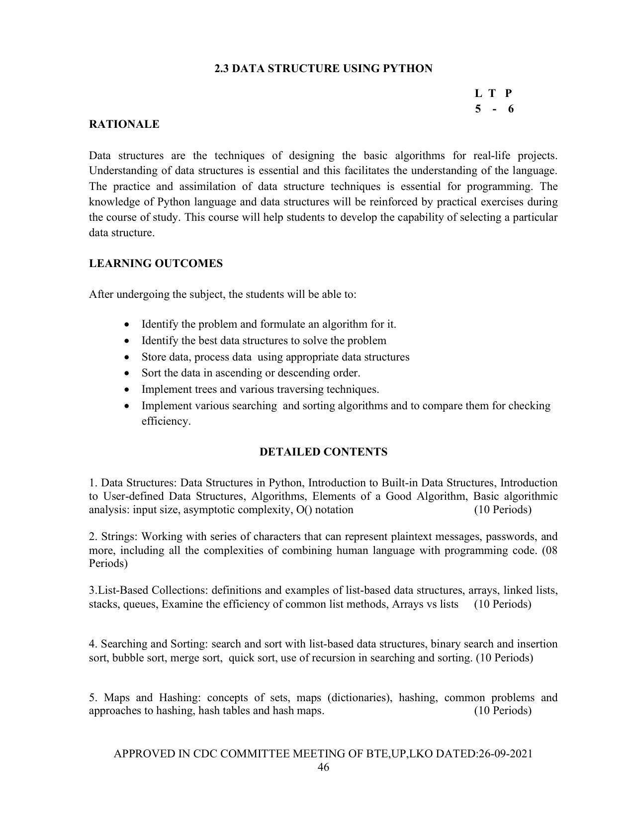 SYLLABUS FOR SEMESTER SYSTEM EFFECTIVE FROM (2021-2022) - Post Graduate Diploma in Computer Application - Page 46