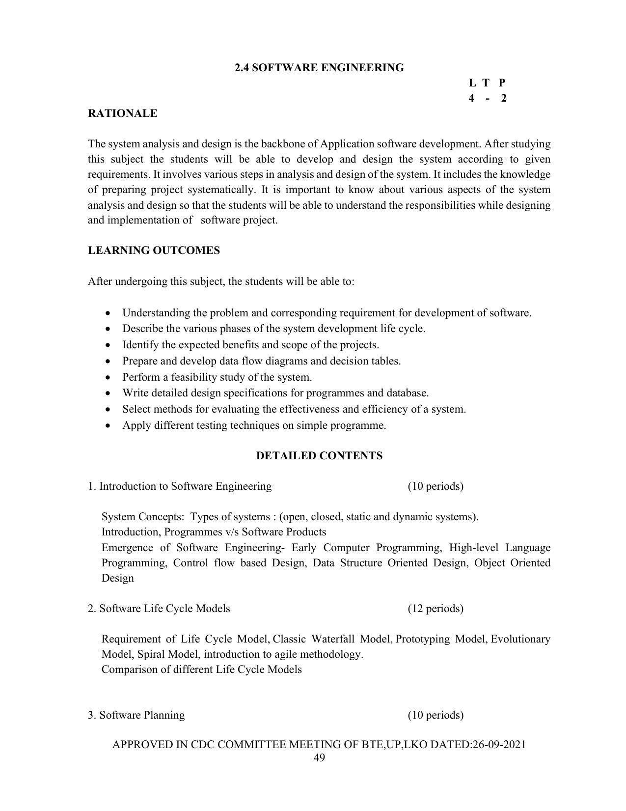 SYLLABUS FOR SEMESTER SYSTEM EFFECTIVE FROM (2021-2022) - Post Graduate Diploma in Computer Application - Page 49