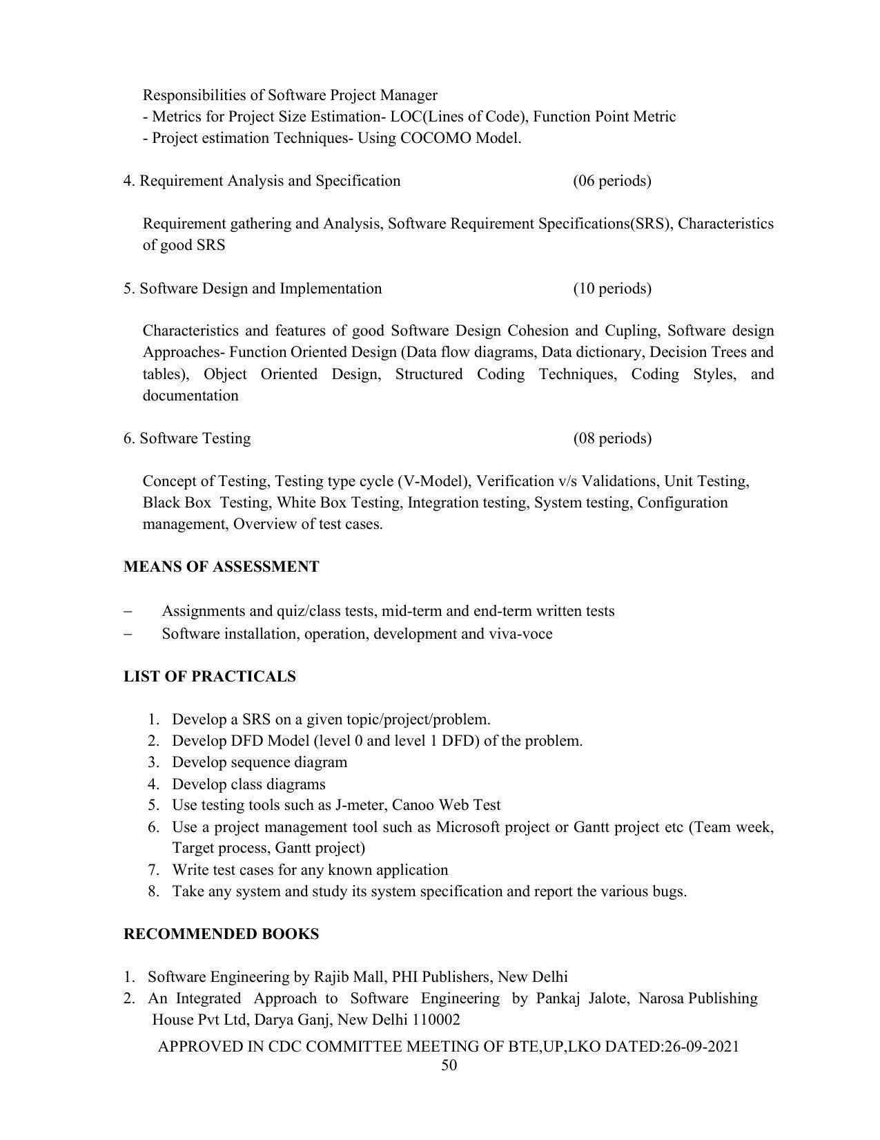 SYLLABUS FOR SEMESTER SYSTEM EFFECTIVE FROM (2021-2022) - Post Graduate Diploma in Computer Application - Page 50