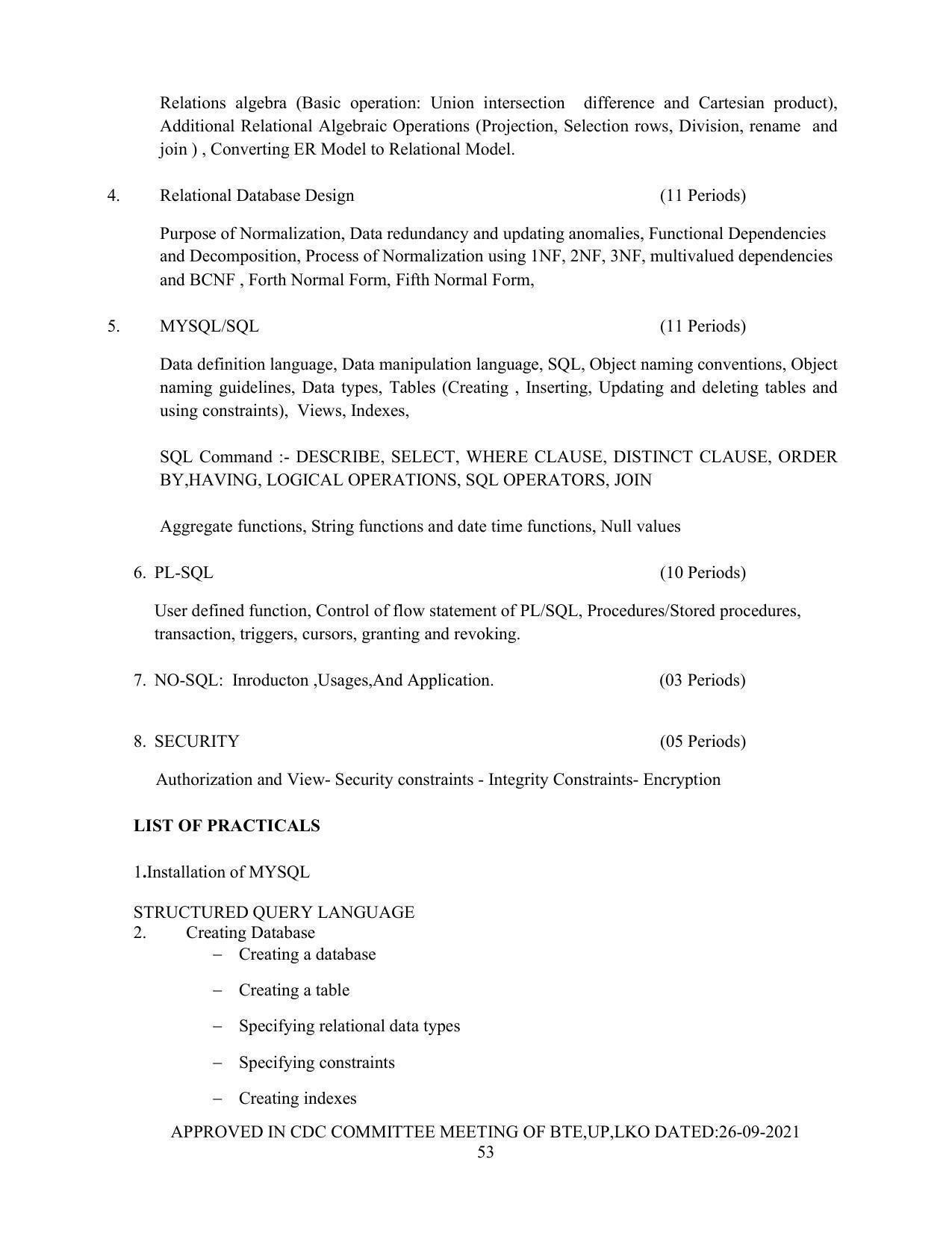 SYLLABUS FOR SEMESTER SYSTEM EFFECTIVE FROM (2021-2022) - Post Graduate Diploma in Computer Application - Page 53