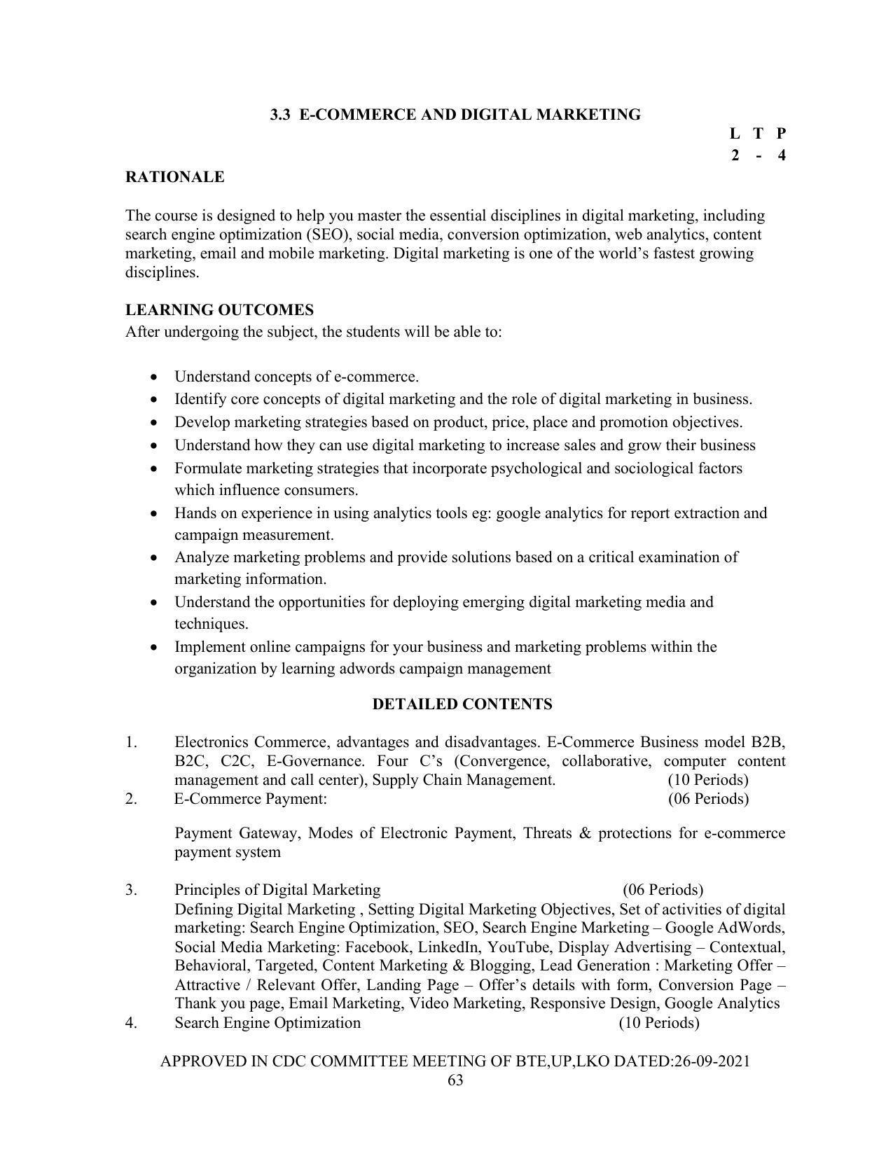 SYLLABUS FOR SEMESTER SYSTEM EFFECTIVE FROM (2021-2022) - Post Graduate Diploma in Computer Application - Page 63