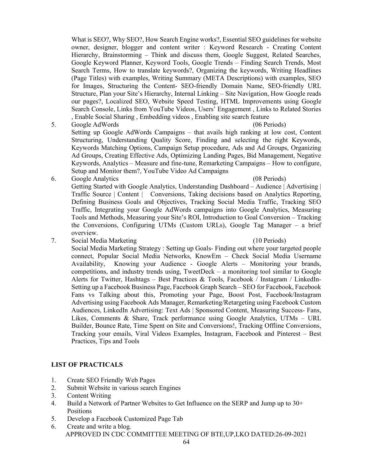 SYLLABUS FOR SEMESTER SYSTEM EFFECTIVE FROM (2021-2022) - Post Graduate Diploma in Computer Application - Page 64