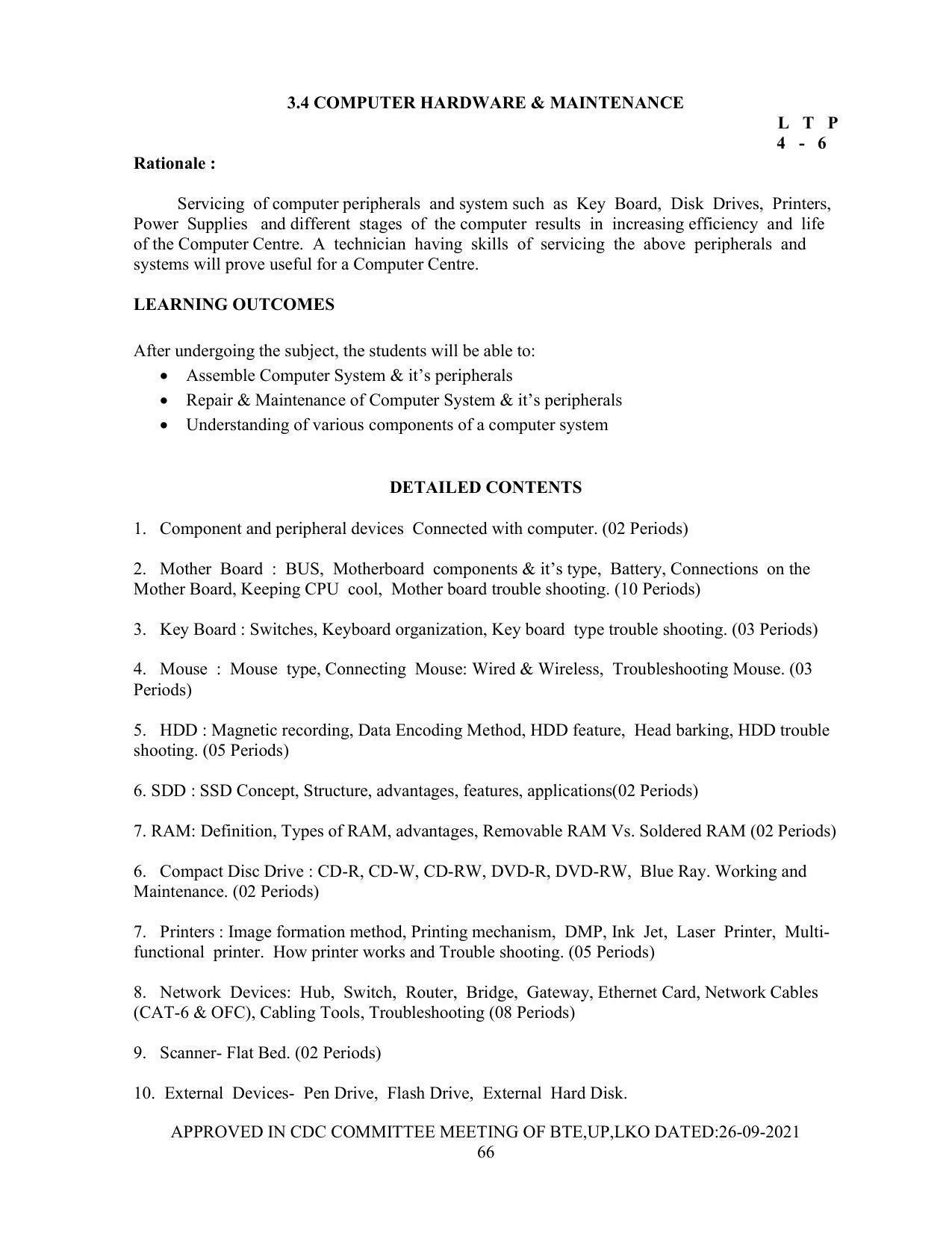 SYLLABUS FOR SEMESTER SYSTEM EFFECTIVE FROM (2021-2022) - Post Graduate Diploma in Computer Application - Page 66