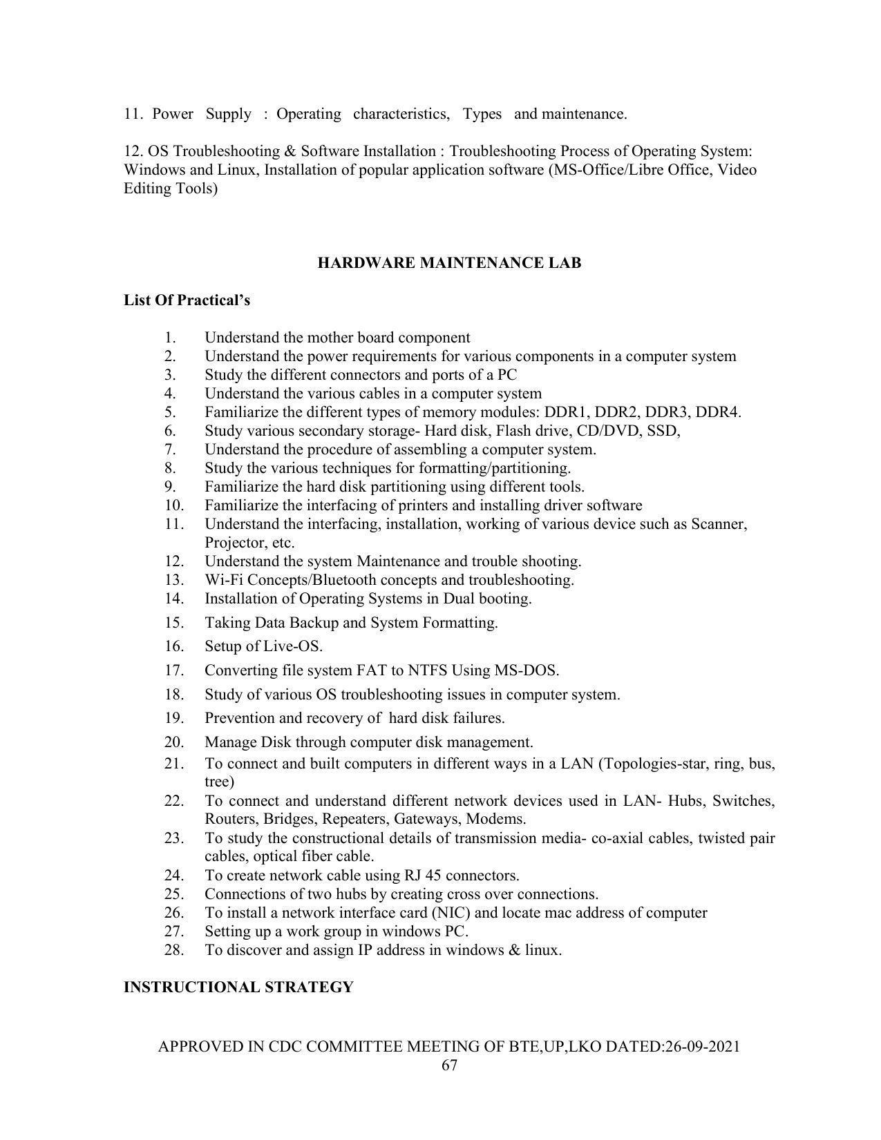 SYLLABUS FOR SEMESTER SYSTEM EFFECTIVE FROM (2021-2022) - Post Graduate Diploma in Computer Application - Page 67