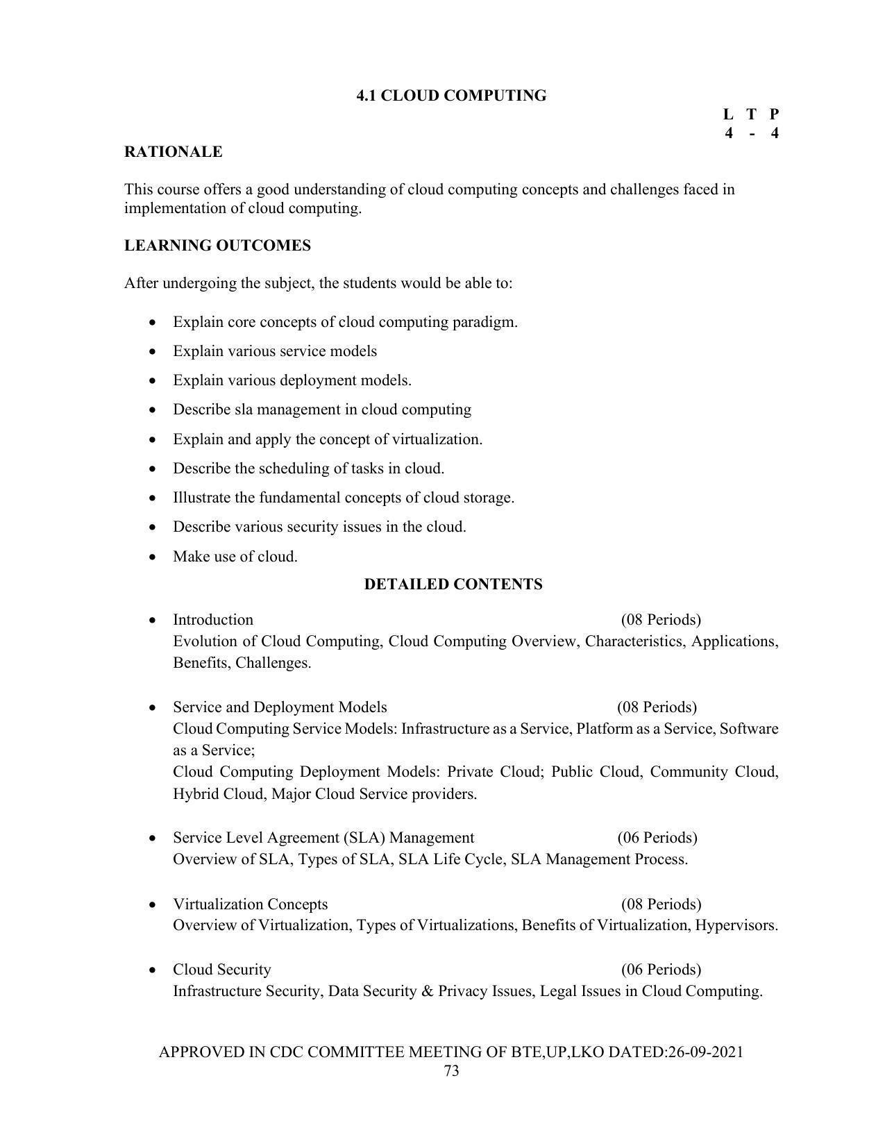 SYLLABUS FOR SEMESTER SYSTEM EFFECTIVE FROM (2021-2022) - Post Graduate Diploma in Computer Application - Page 73