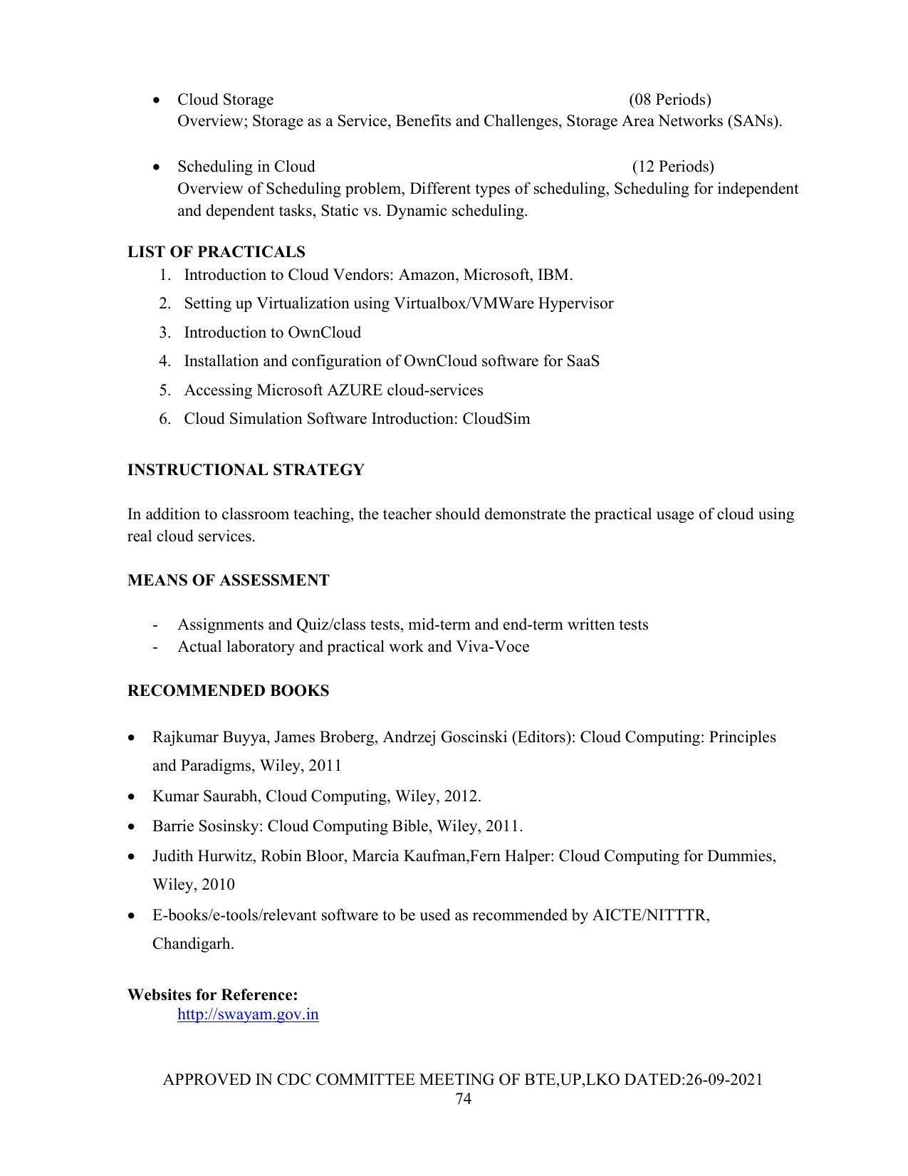 SYLLABUS FOR SEMESTER SYSTEM EFFECTIVE FROM (2021-2022) - Post Graduate Diploma in Computer Application - Page 74