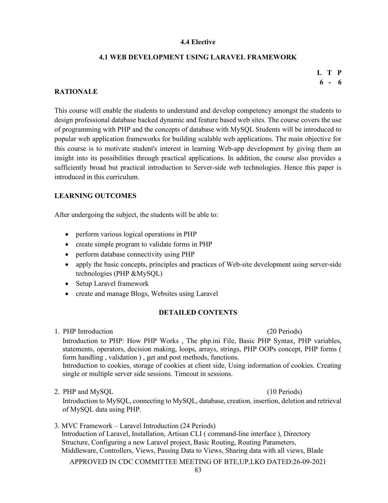 SYLLABUS FOR SEMESTER SYSTEM EFFECTIVE FROM (2021-2022) - Post Graduate Diploma in Computer Application - Page 83
