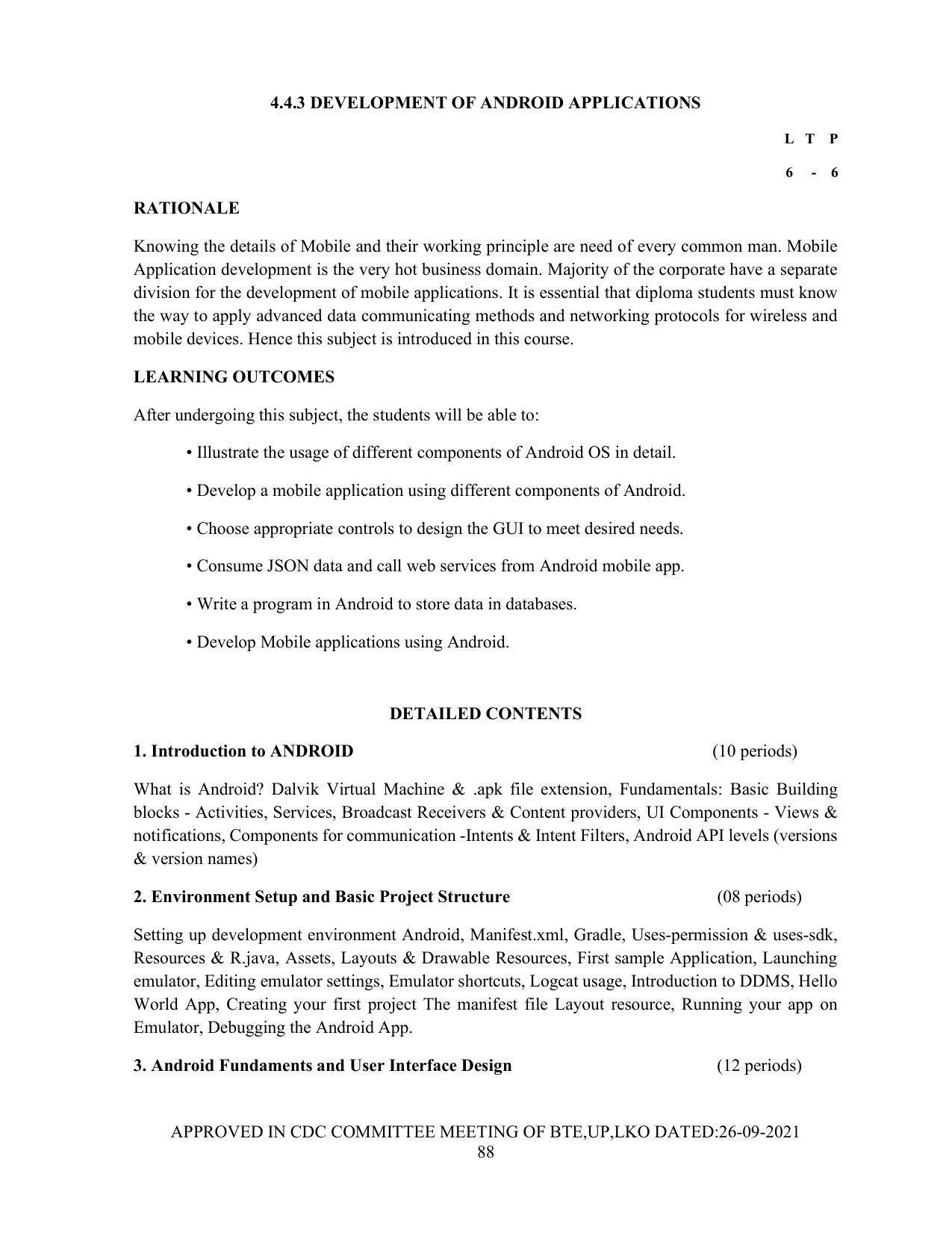 SYLLABUS FOR SEMESTER SYSTEM EFFECTIVE FROM (2021-2022) - Post Graduate Diploma in Computer Application - Page 88