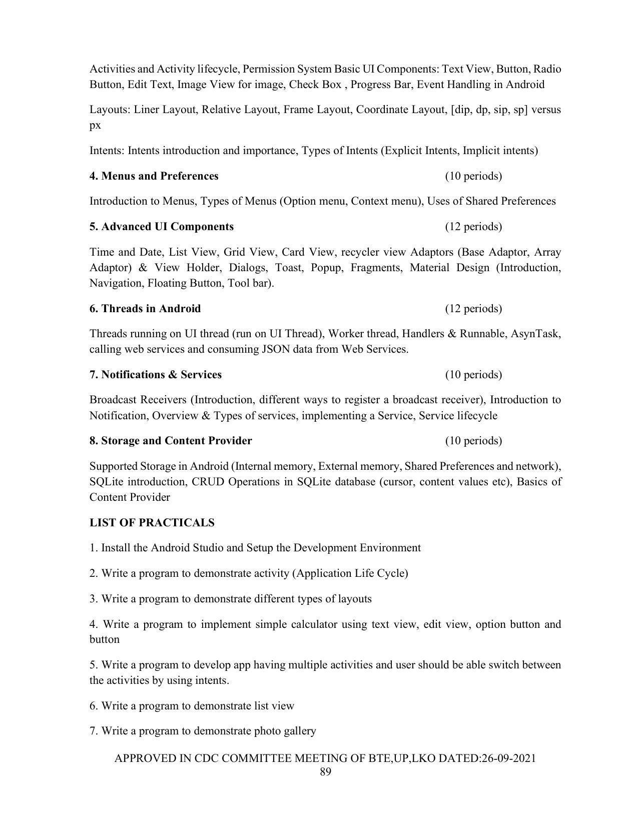 SYLLABUS FOR SEMESTER SYSTEM EFFECTIVE FROM (2021-2022) - Post Graduate Diploma in Computer Application - Page 89