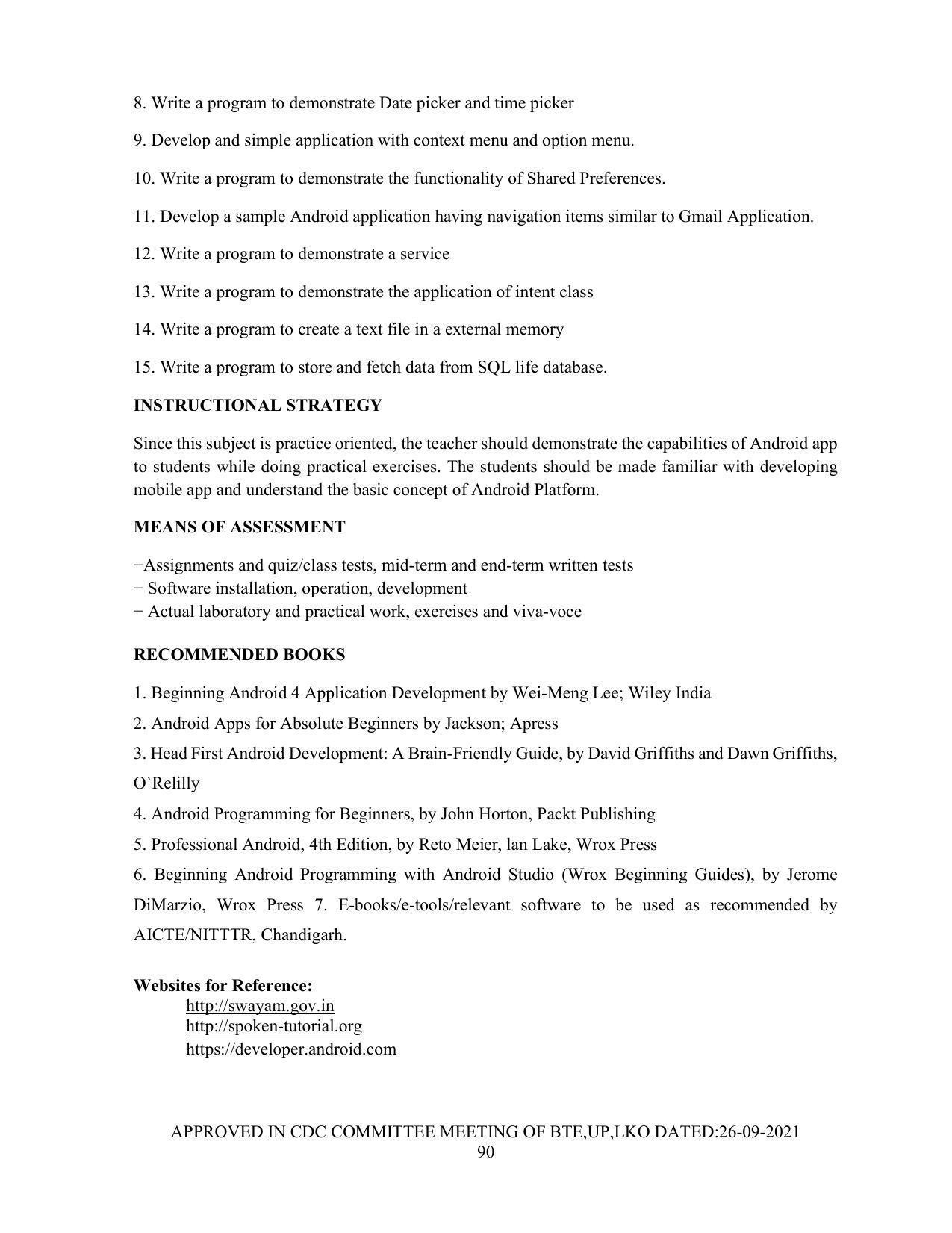 SYLLABUS FOR SEMESTER SYSTEM EFFECTIVE FROM (2021-2022) - Post Graduate Diploma in Computer Application - Page 90