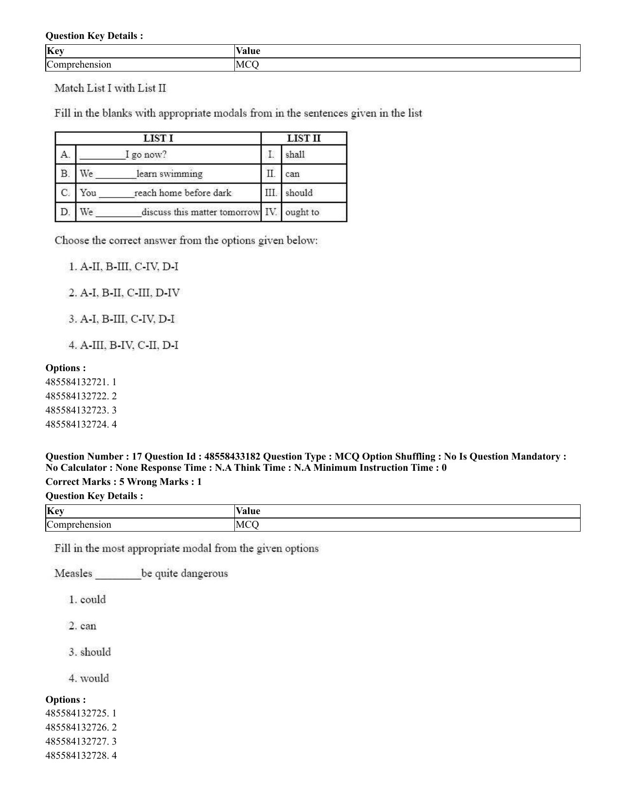 CUET 2023 English Assamese Shift 1 Question Papers - 18 June 2023 - Page 16