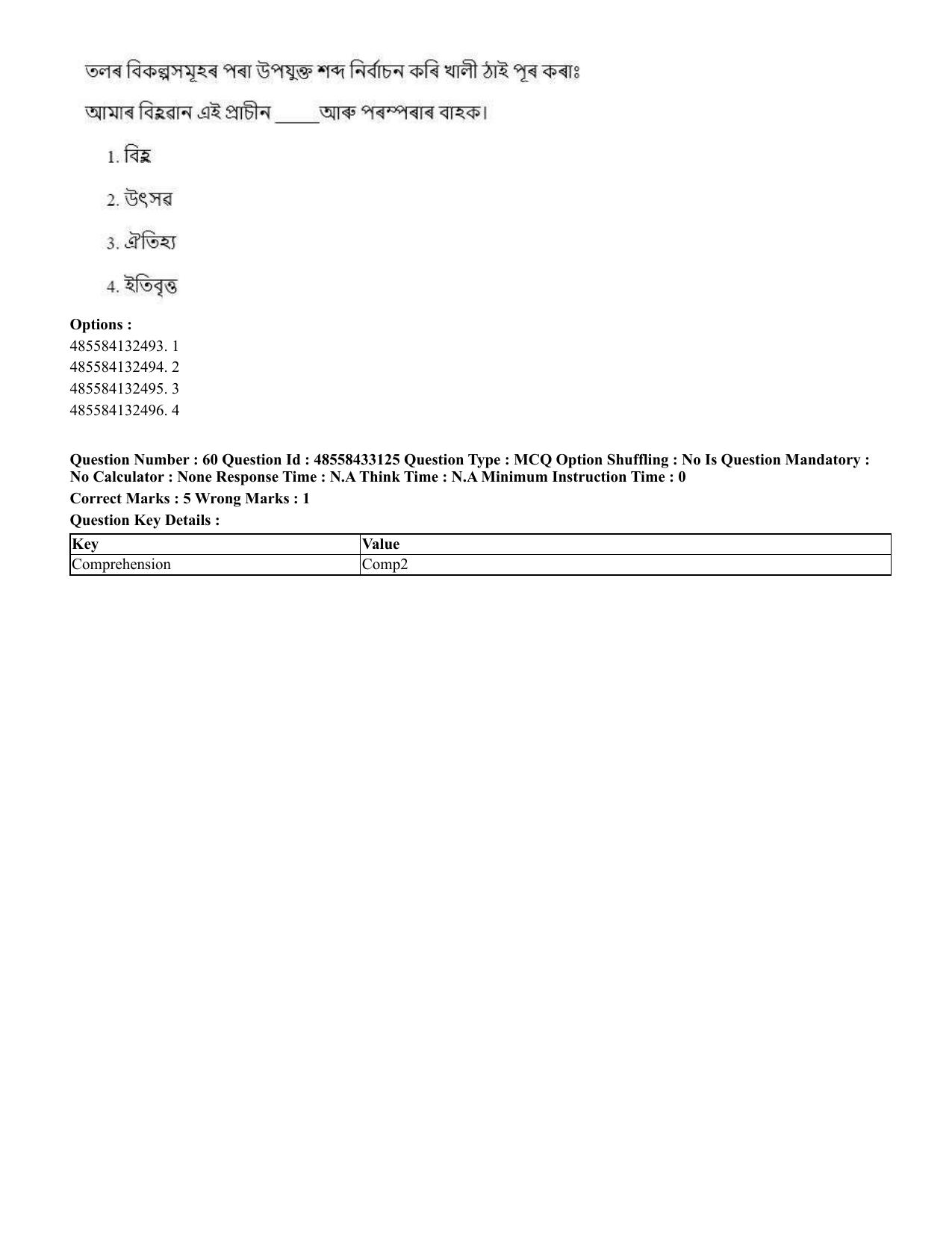 CUET 2023 English Assamese Shift 1 Question Papers - 18 June 2023 - Page 44