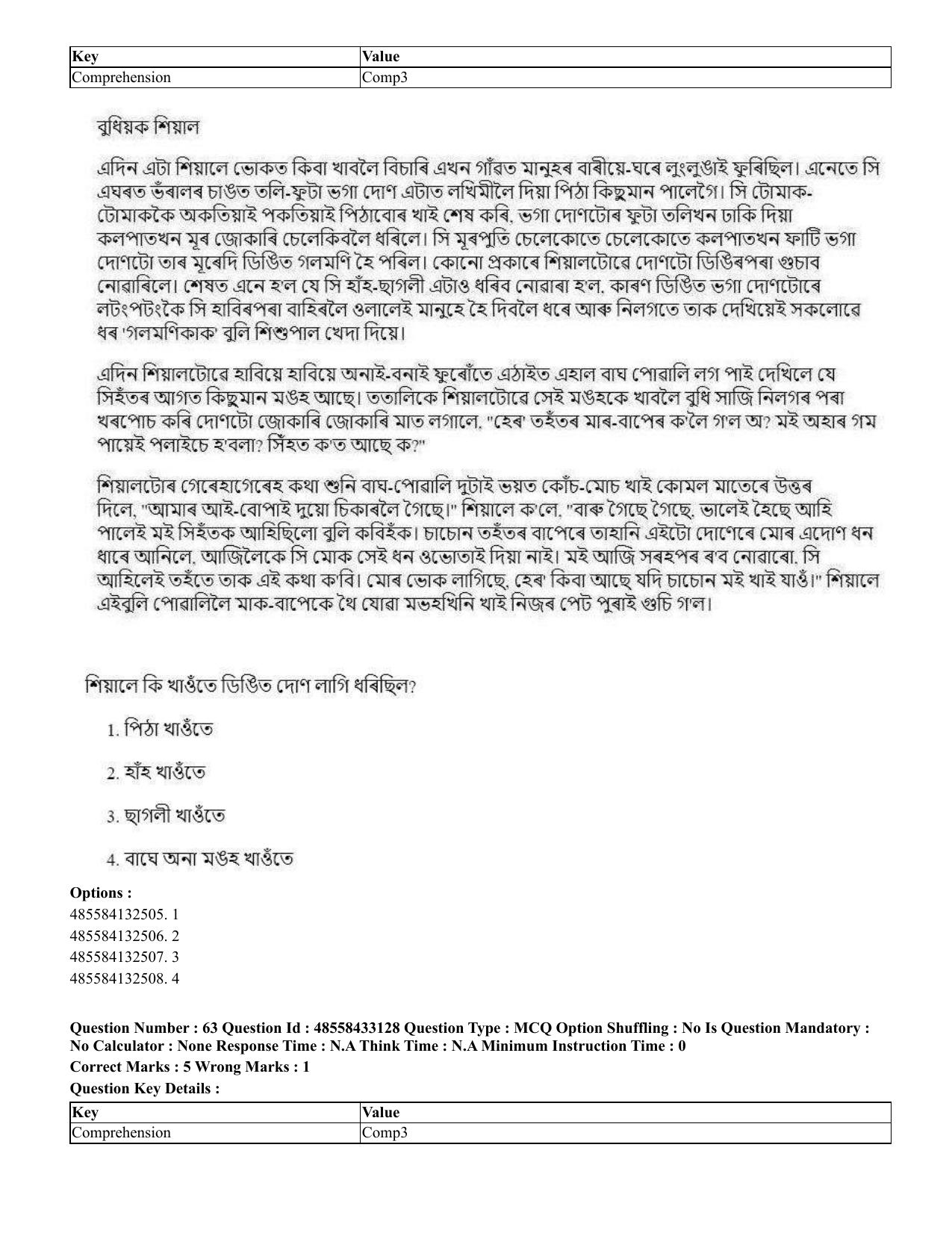 CUET 2023 English Assamese Shift 1 Question Papers - 18 June 2023 - Page 47