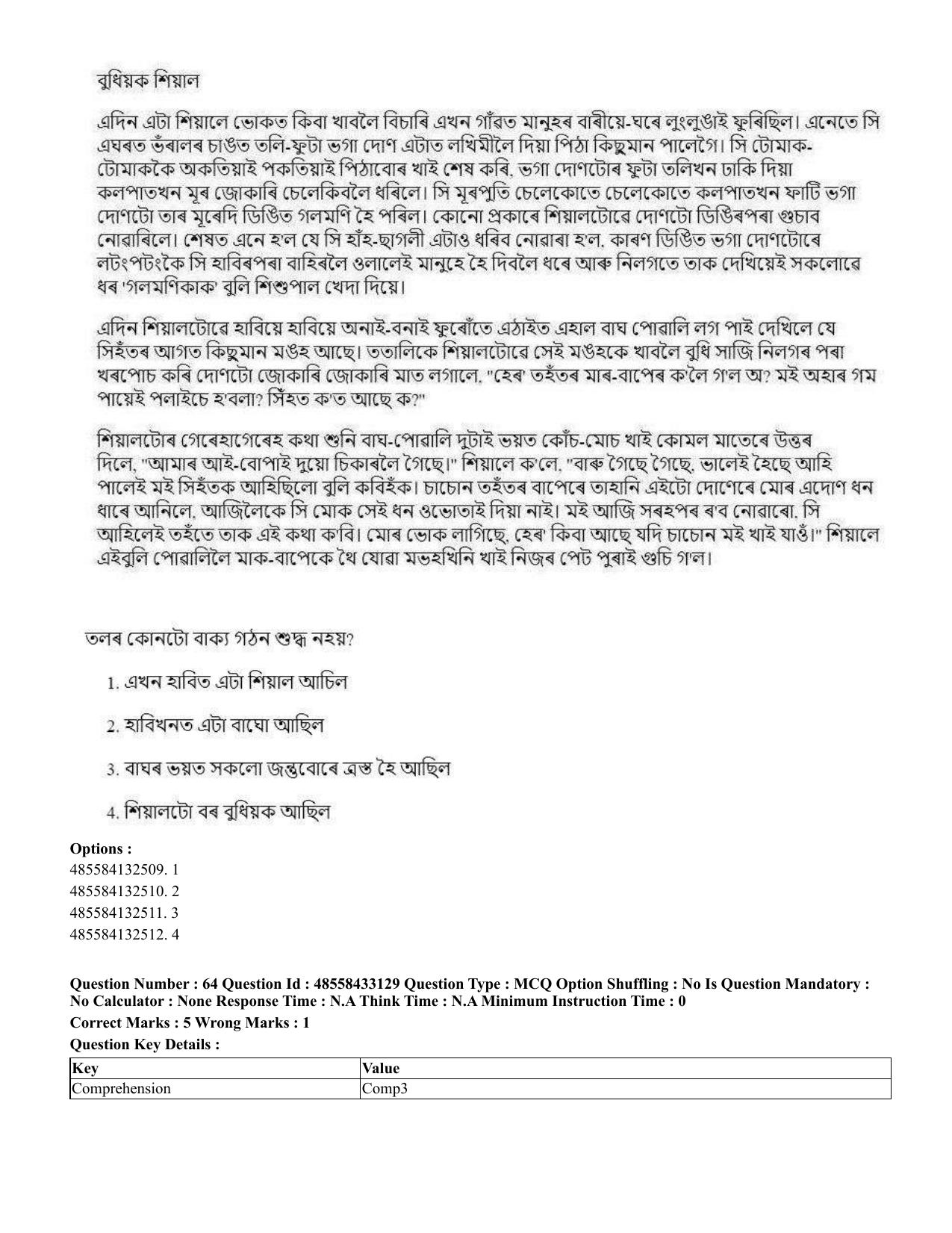 CUET 2023 English Assamese Shift 1 Question Papers - 18 June 2023 - Page 48
