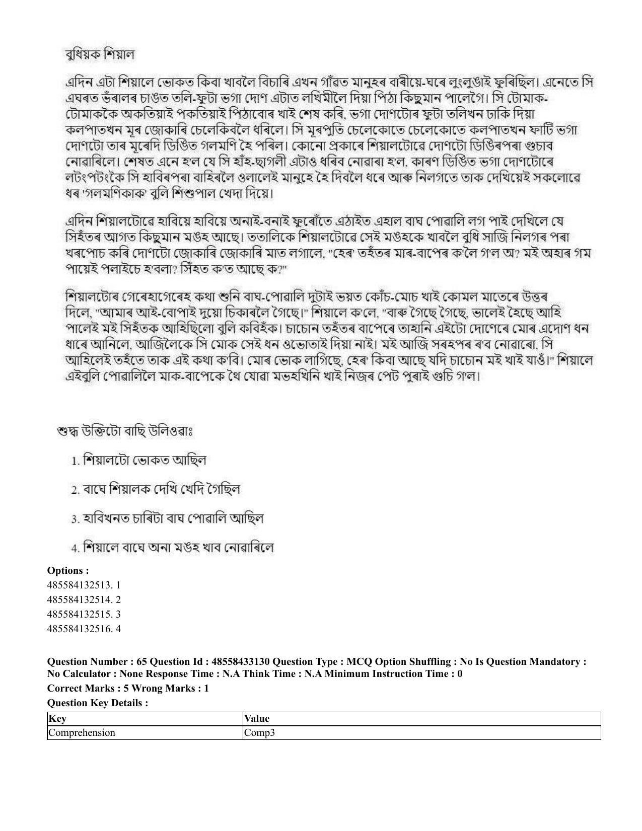 CUET 2023 English Assamese Shift 1 Question Papers - 18 June 2023 - Page 49