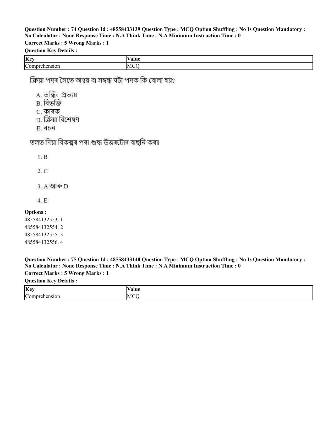 CUET 2023 English Assamese Shift 1 Question Papers - 18 June 2023 - Page 56