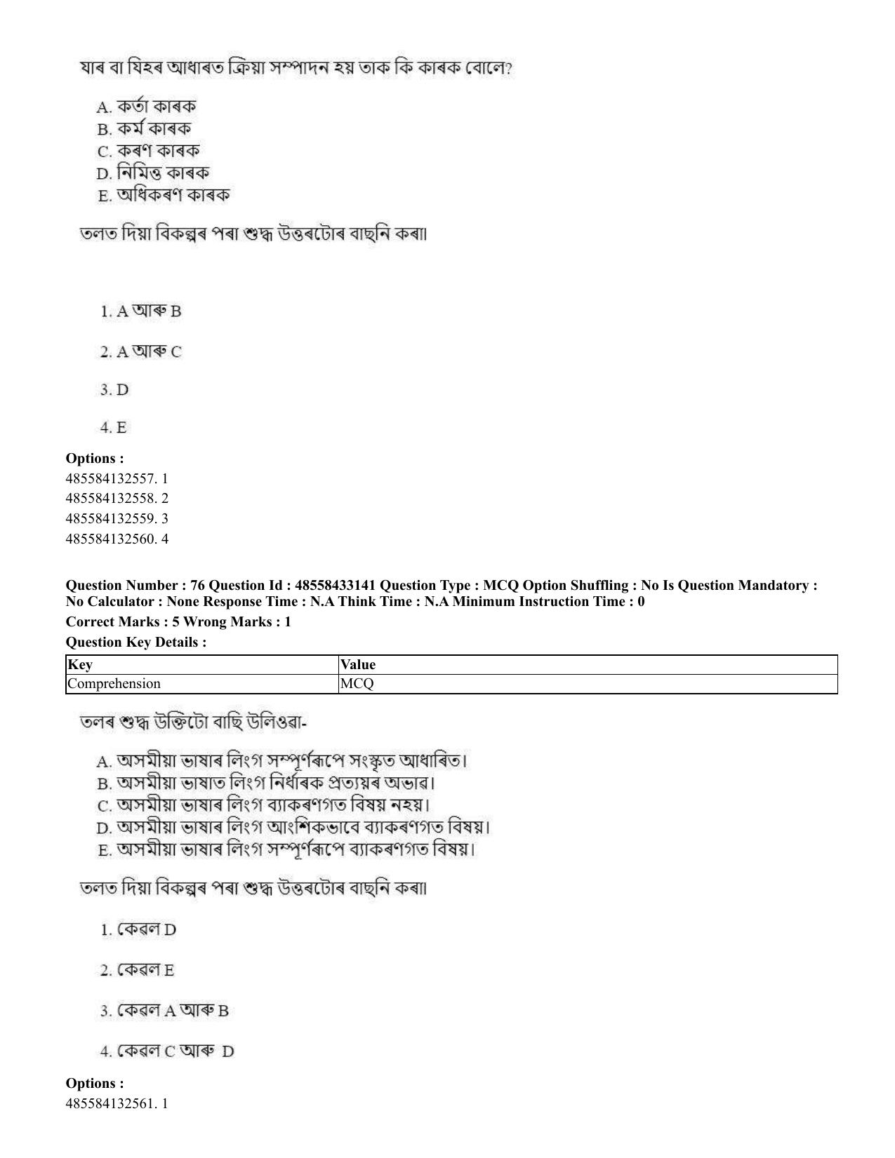 CUET 2023 English Assamese Shift 1 Question Papers - 18 June 2023 - Page 57