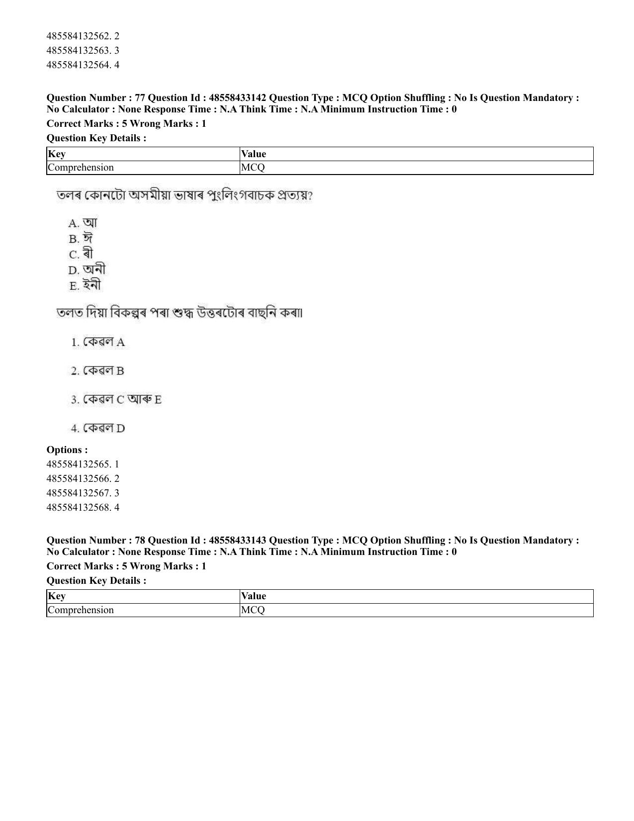CUET 2023 English Assamese Shift 1 Question Papers - 18 June 2023 - Page 58
