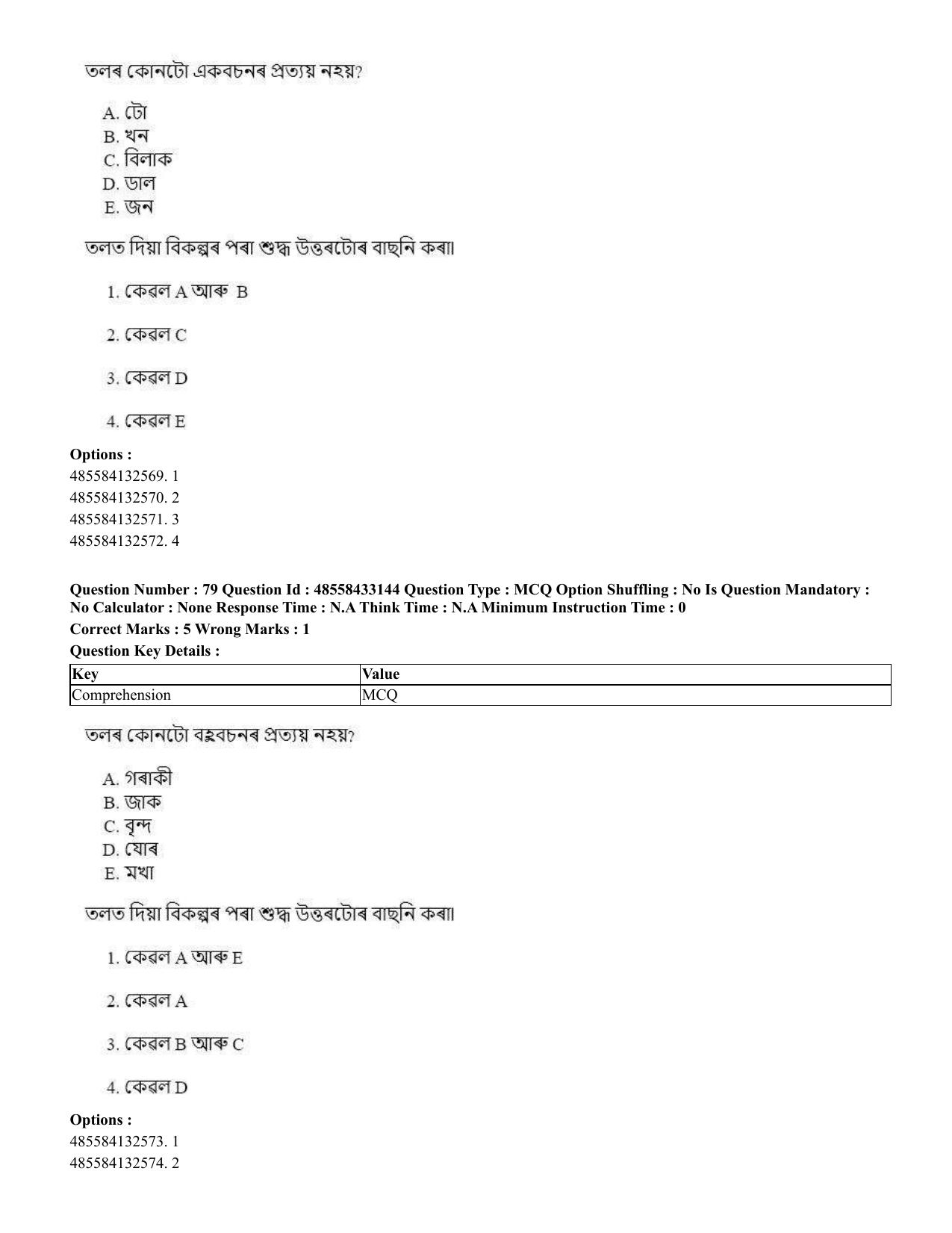 CUET 2023 English Assamese Shift 1 Question Papers - 18 June 2023 - Page 59