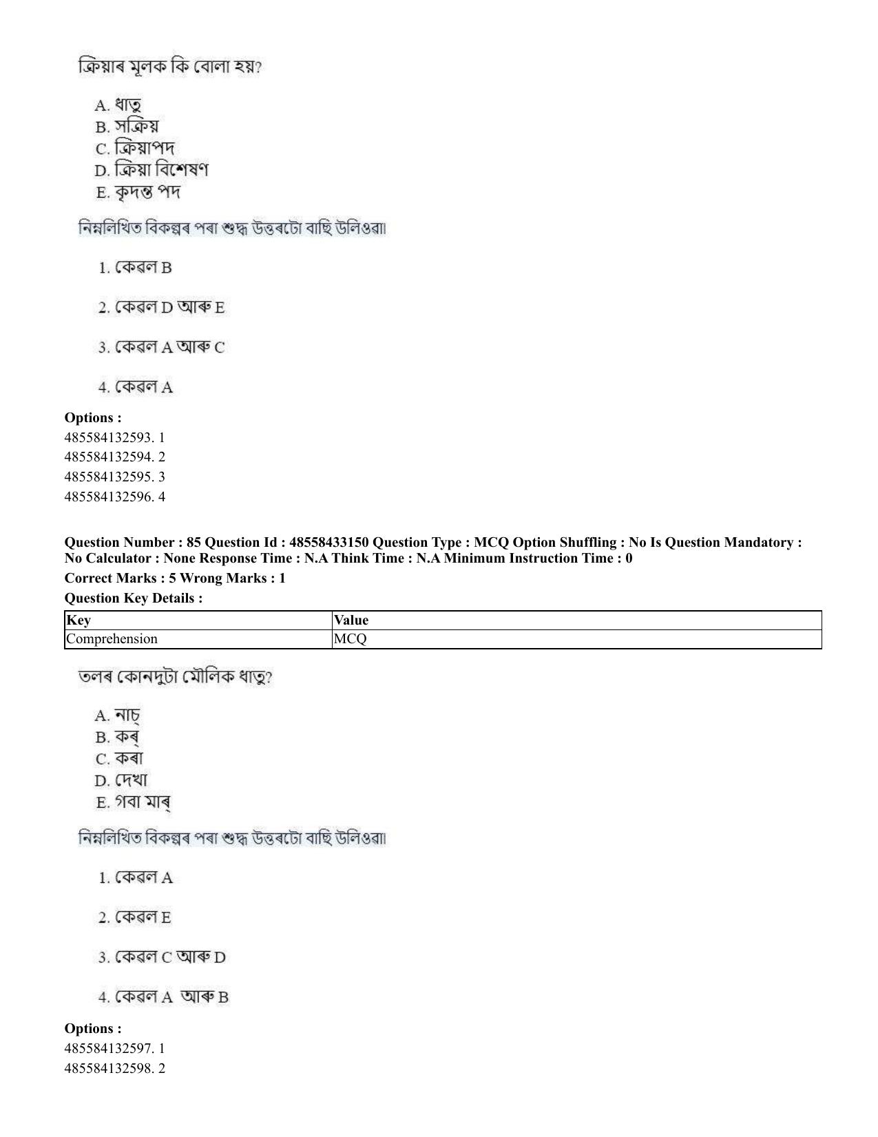 CUET 2023 English Assamese Shift 1 Question Papers - 18 June 2023 - Page 63