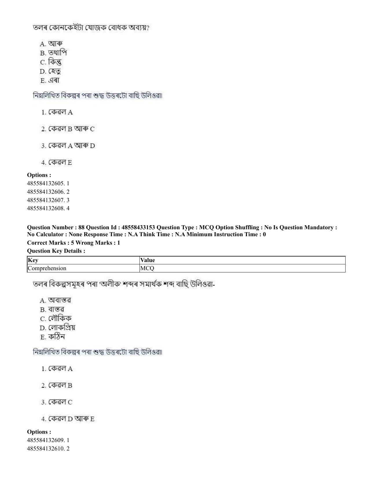 CUET 2023 English Assamese Shift 1 Question Papers - 18 June 2023 - Page 65