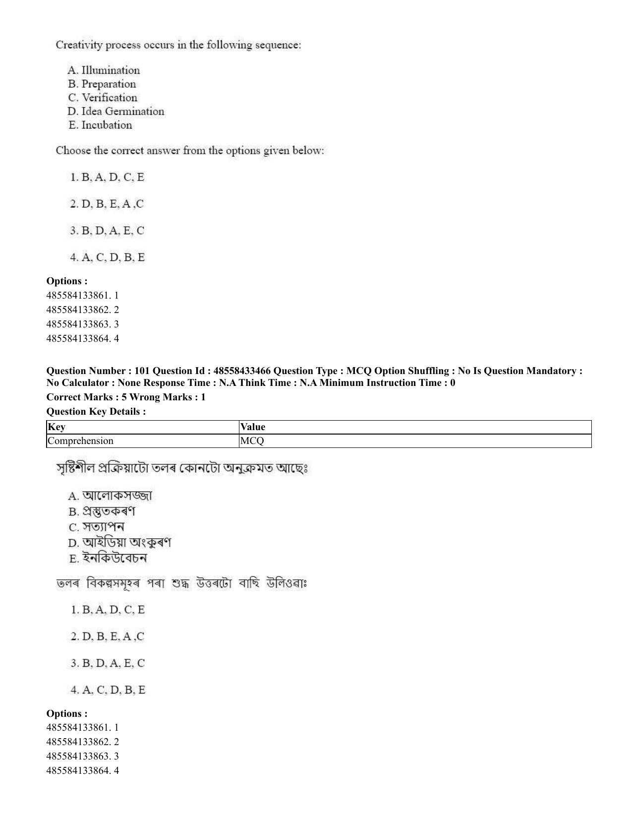 CUET 2023 English Assamese Shift 1 Question Papers - 18 June 2023 - Page 76