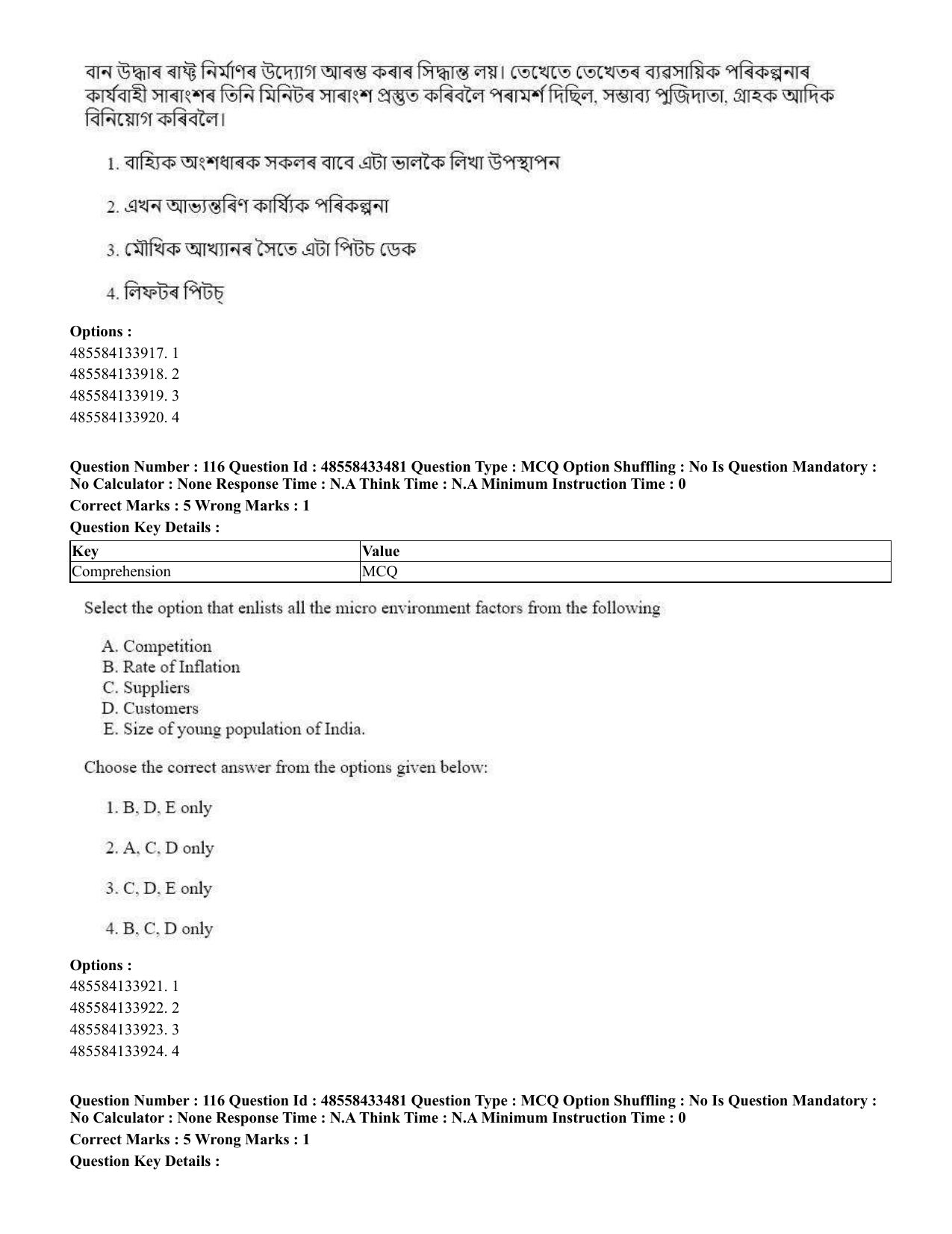 CUET 2023 English Assamese Shift 1 Question Papers - 18 June 2023 - Page 91