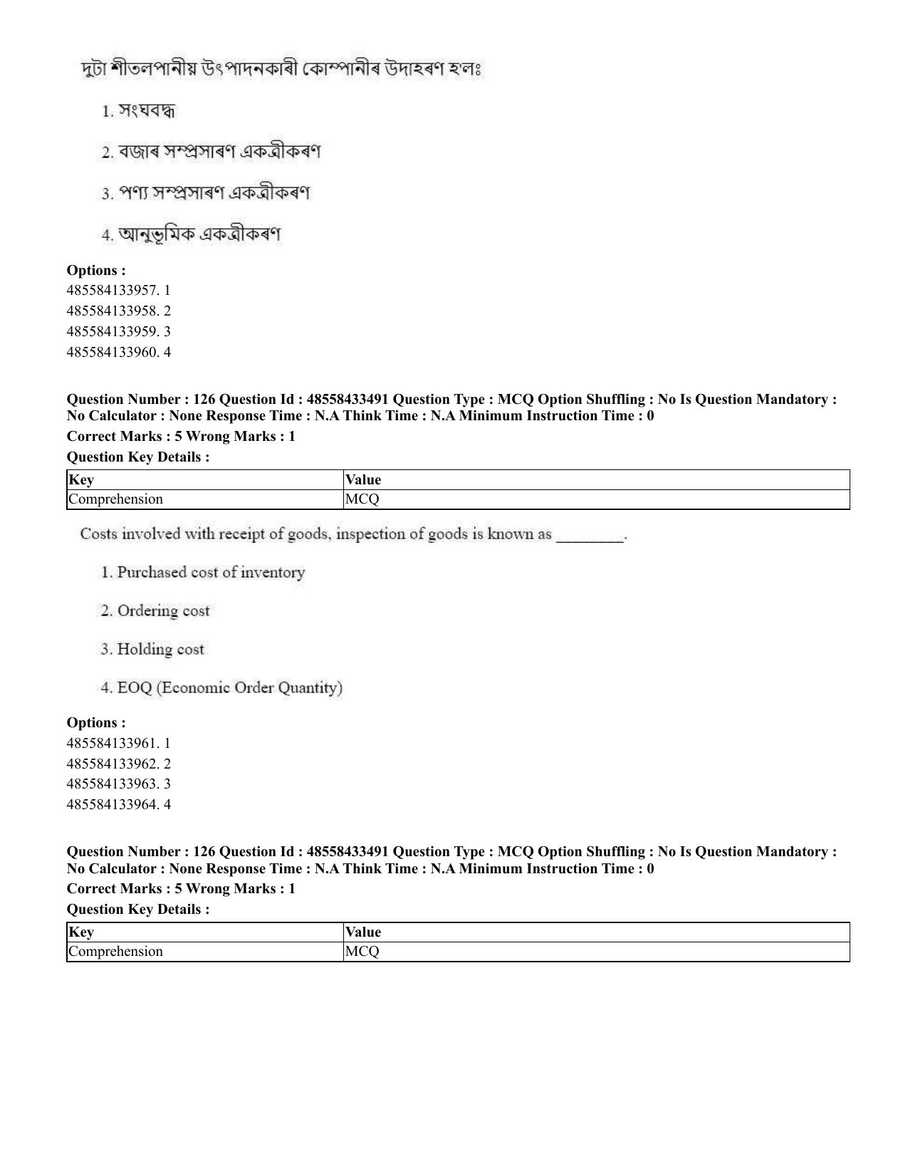 CUET 2023 English Assamese Shift 1 Question Papers - 18 June 2023 - Page 102