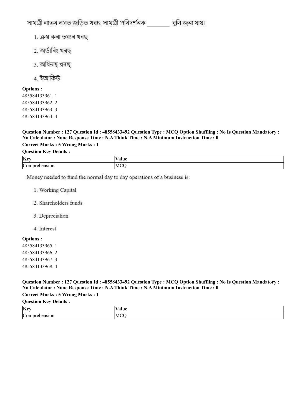 CUET 2023 English Assamese Shift 1 Question Papers - 18 June 2023 - Page 103