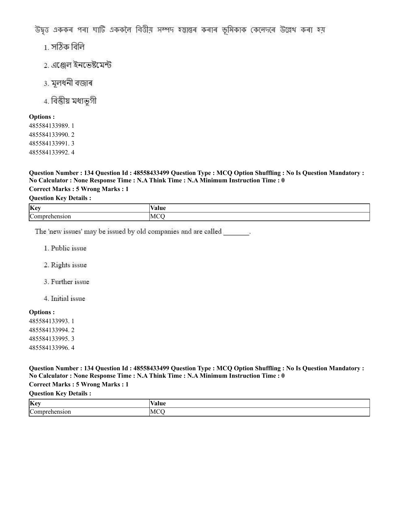 CUET 2023 English Assamese Shift 1 Question Papers - 18 June 2023 - Page 110