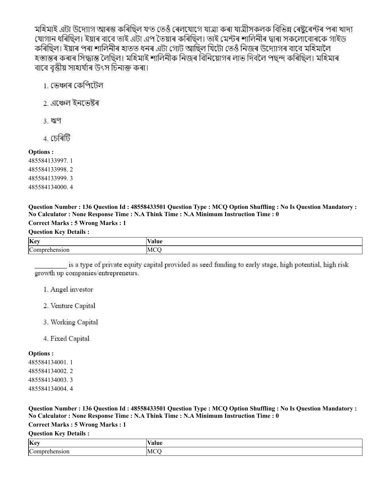 CUET 2023 English Assamese Shift 1 Question Papers - 18 June 2023 - Page 112