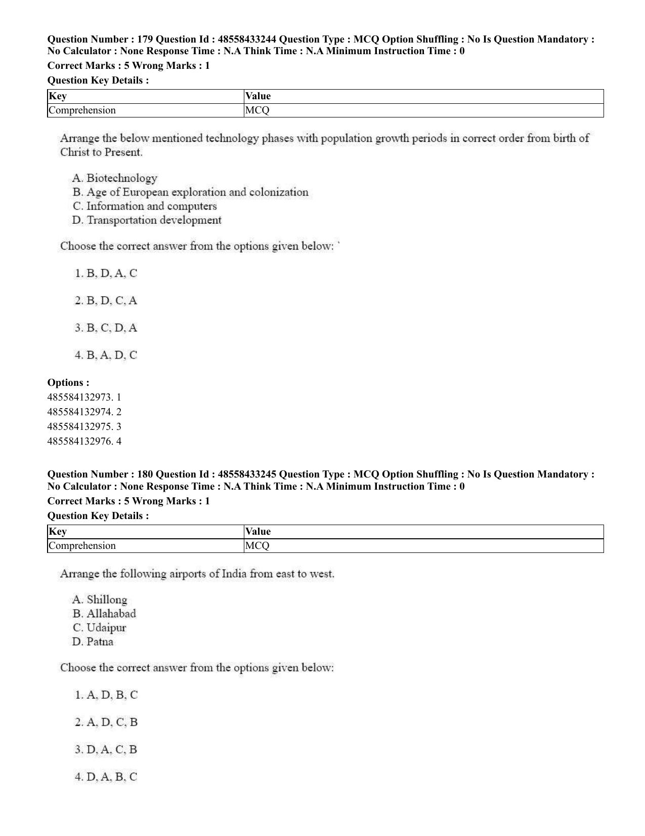 CUET 2023 English Assamese Shift 1 Question Papers - 18 June 2023 - Page 151