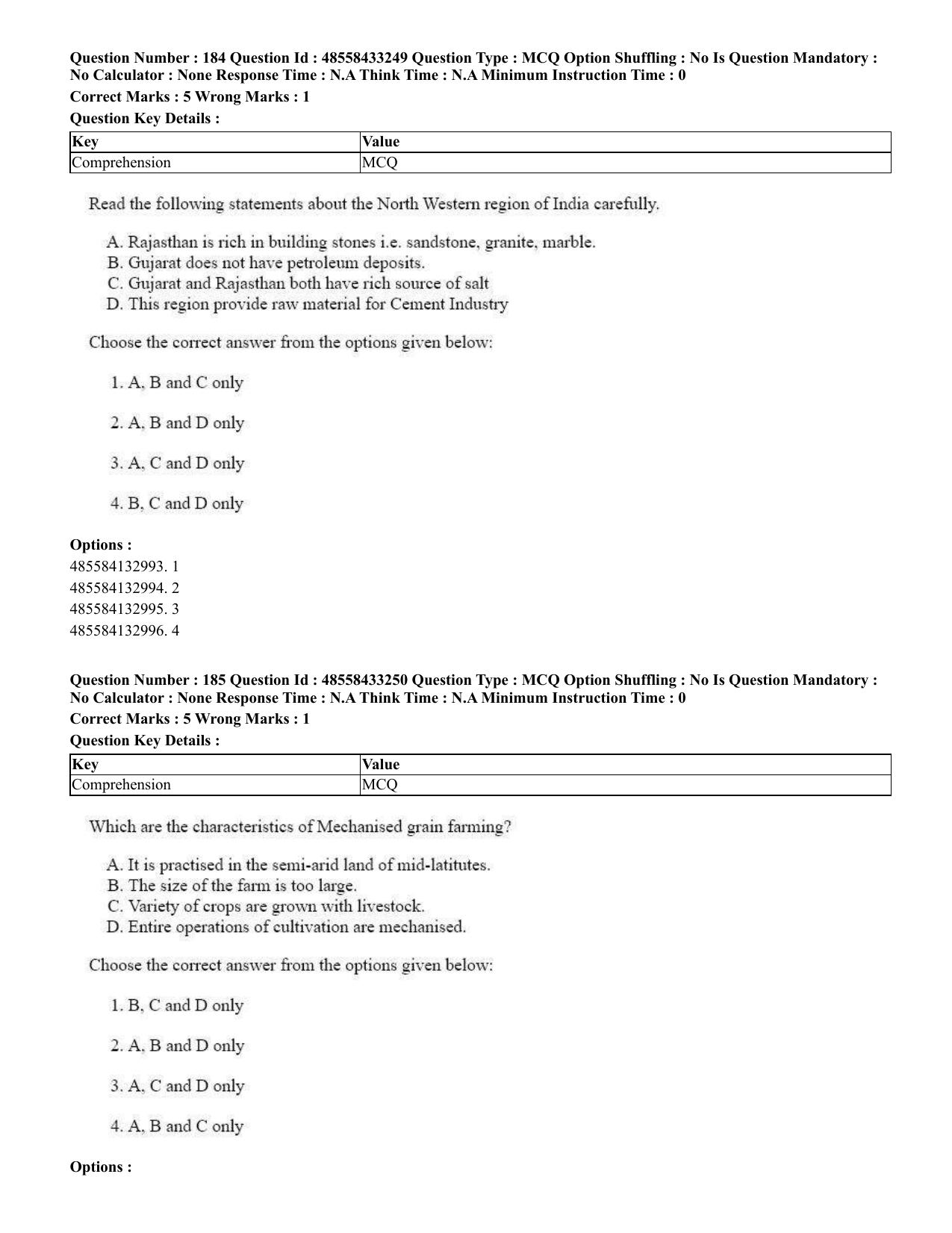 CUET 2023 English Assamese Shift 1 Question Papers - 18 June 2023 - Page 154