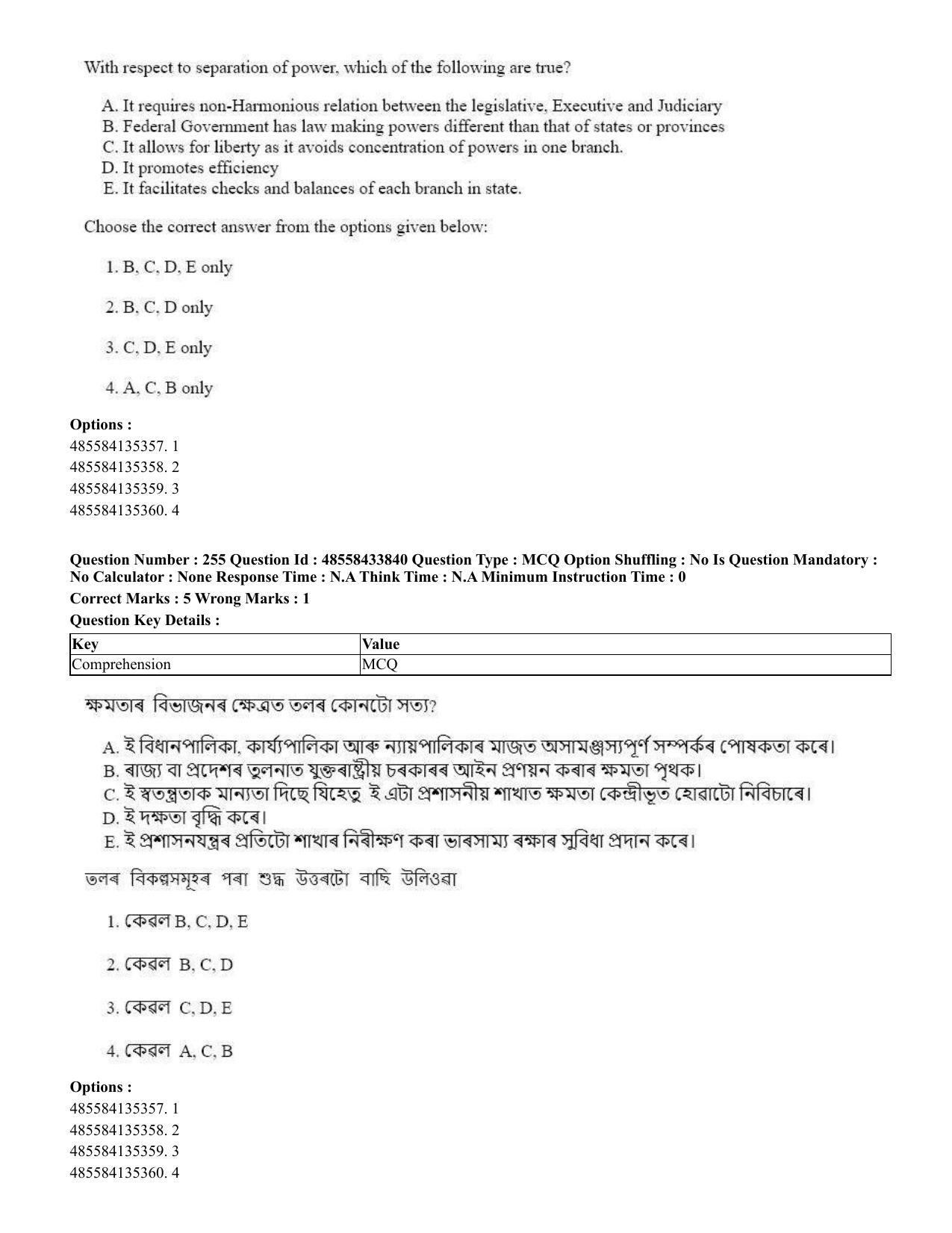 CUET 2023 English Assamese Shift 1 Question Papers - 18 June 2023 - Page 201
