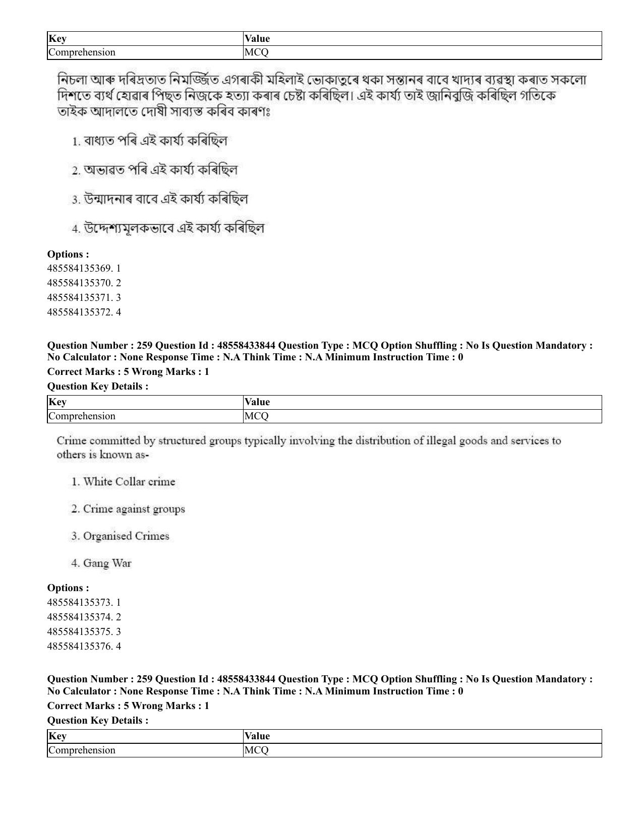 CUET 2023 English Assamese Shift 1 Question Papers - 18 June 2023 - Page 205