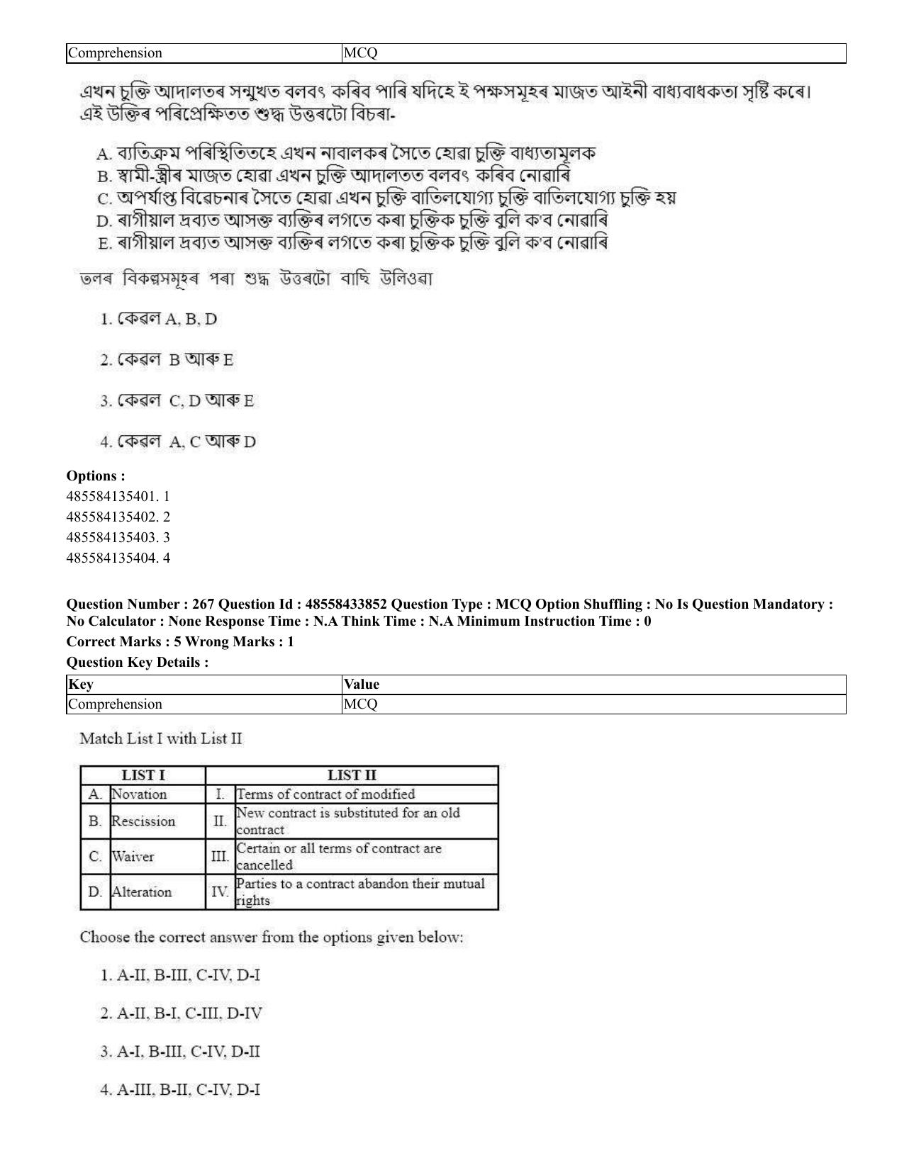 CUET 2023 English Assamese Shift 1 Question Papers - 18 June 2023 - Page 213