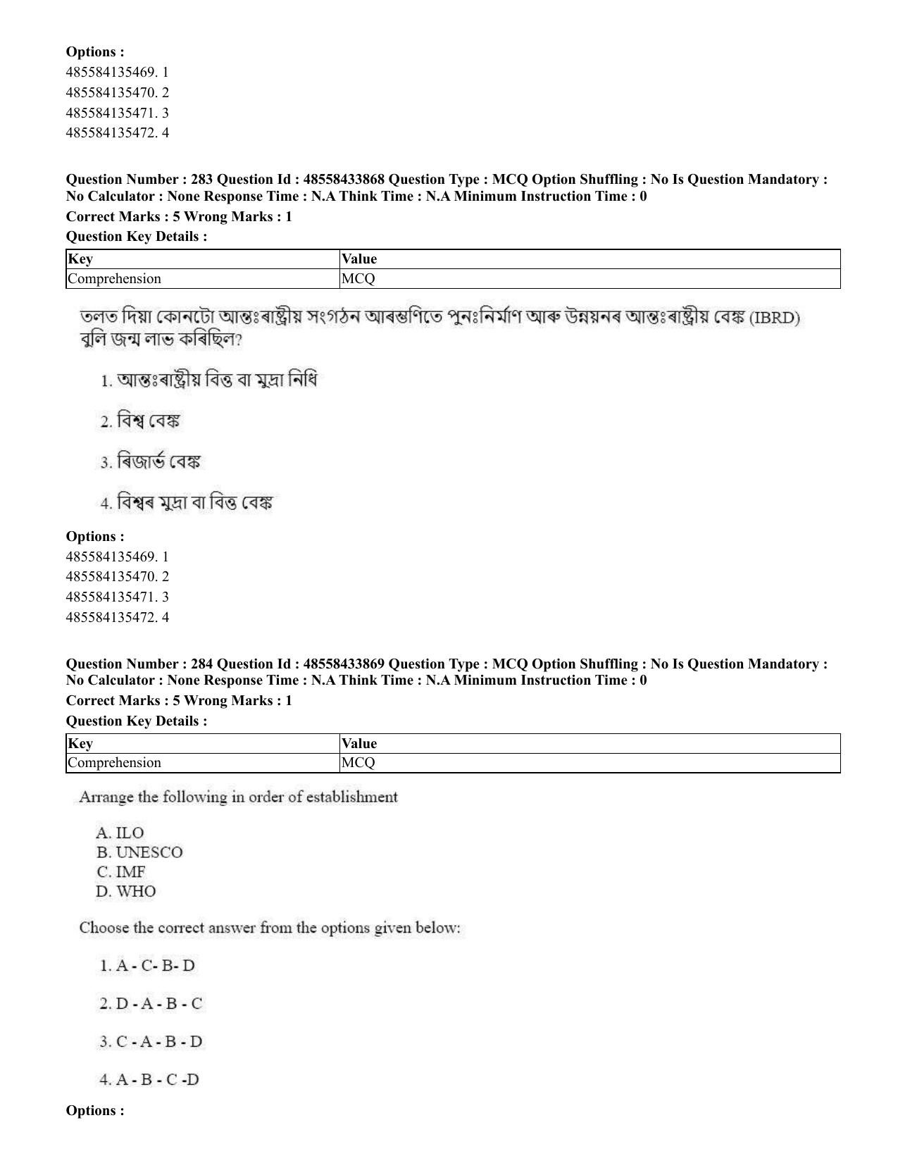 CUET 2023 English Assamese Shift 1 Question Papers - 18 June 2023 - Page 232
