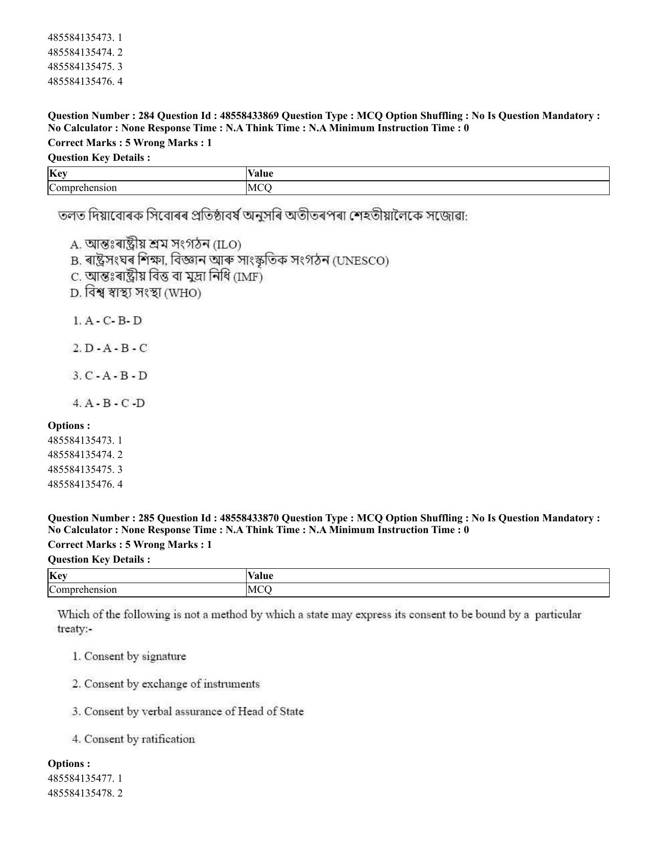 CUET 2023 English Assamese Shift 1 Question Papers - 18 June 2023 - Page 233