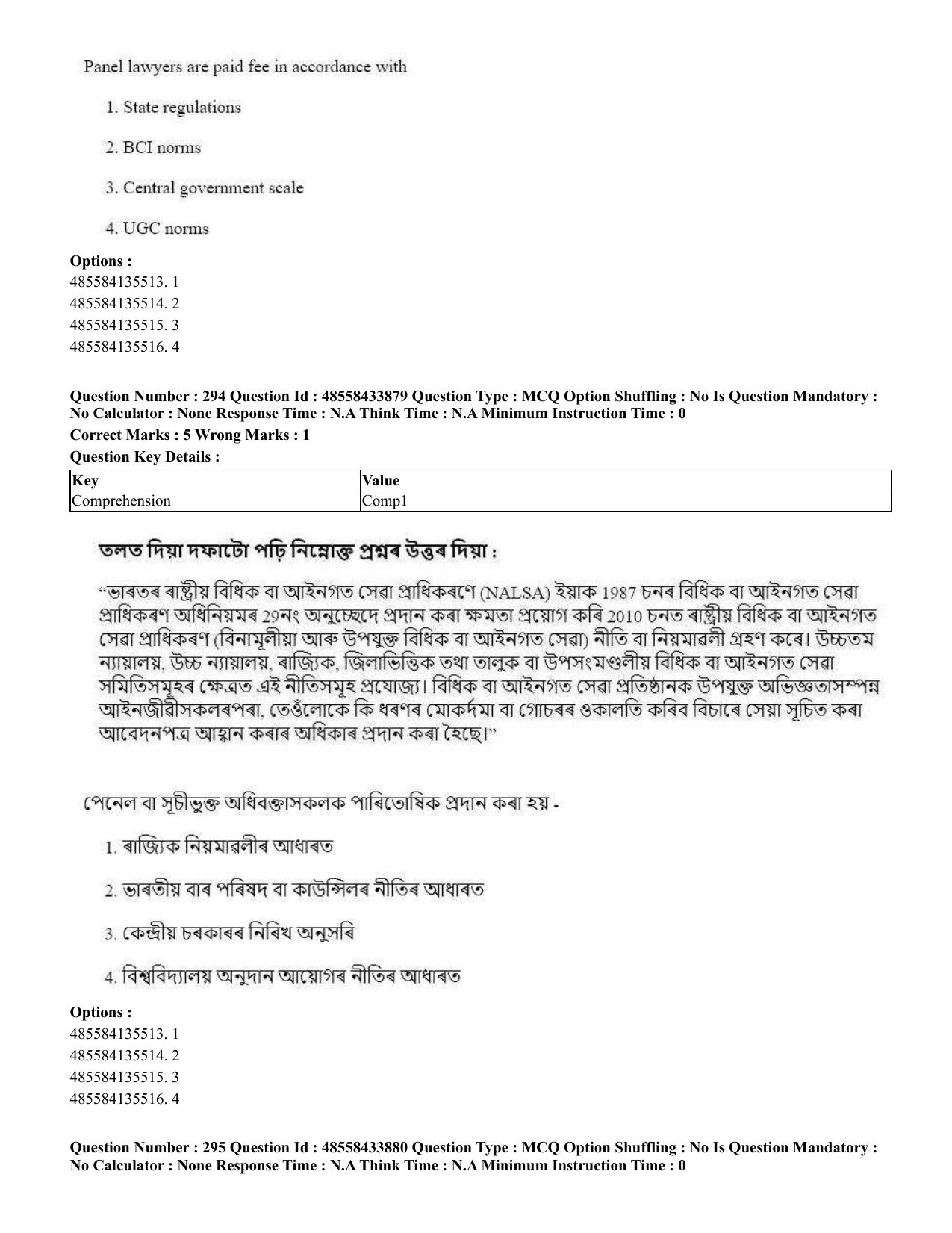 CUET 2023 English Assamese Shift 1 Question Papers - 18 June 2023 - Page 244