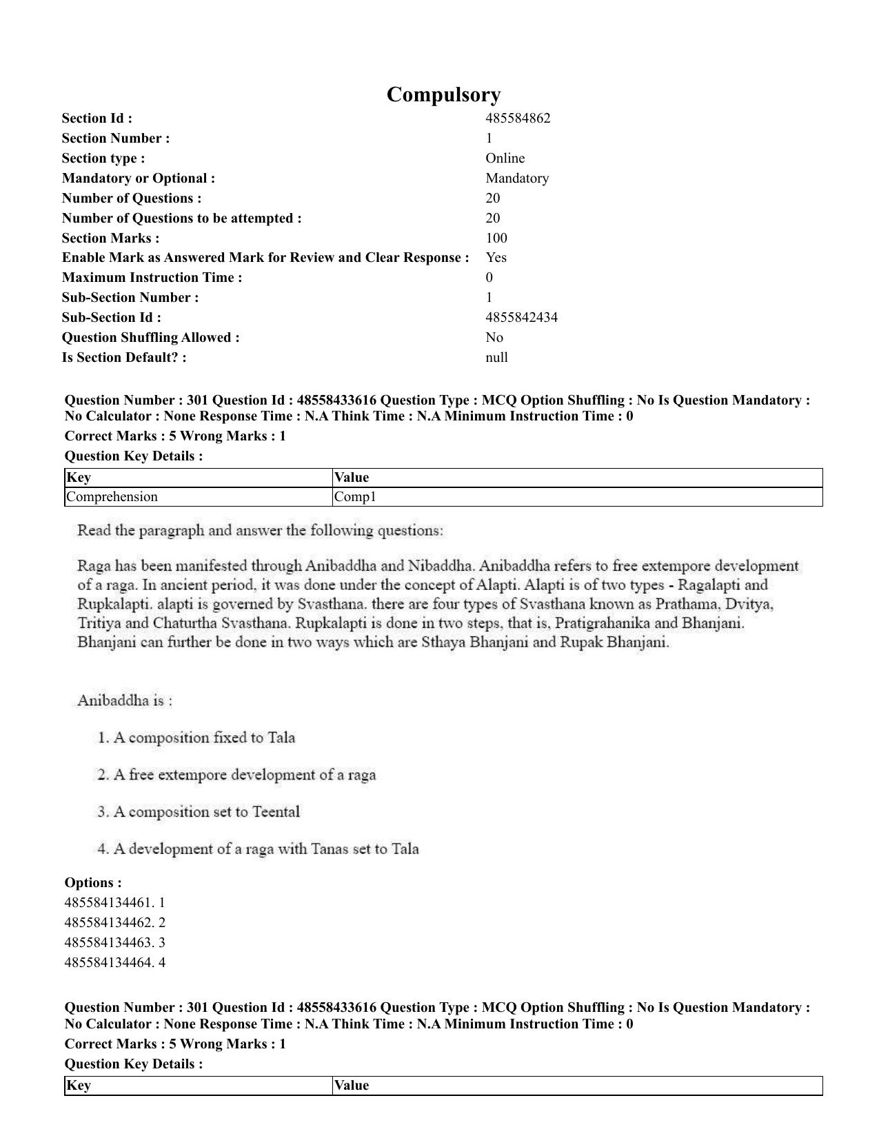 CUET 2023 English Assamese Shift 1 Question Papers - 18 June 2023 - Page 254