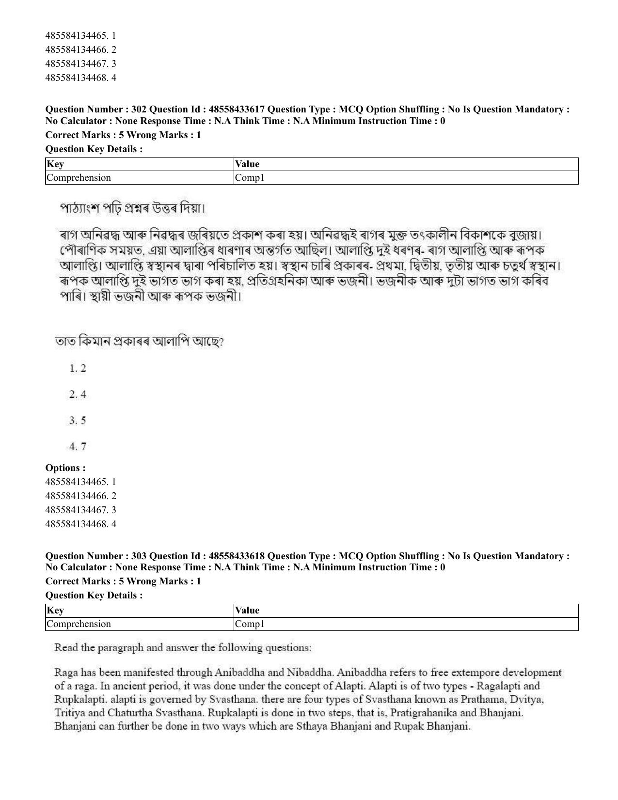 CUET 2023 English Assamese Shift 1 Question Papers - 18 June 2023 - Page 256