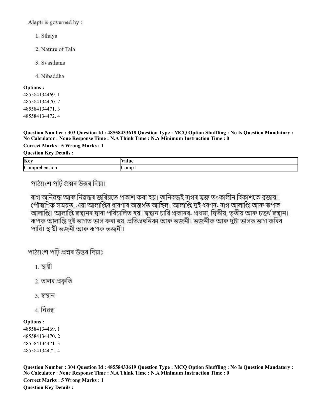 CUET 2023 English Assamese Shift 1 Question Papers - 18 June 2023 - Page 257