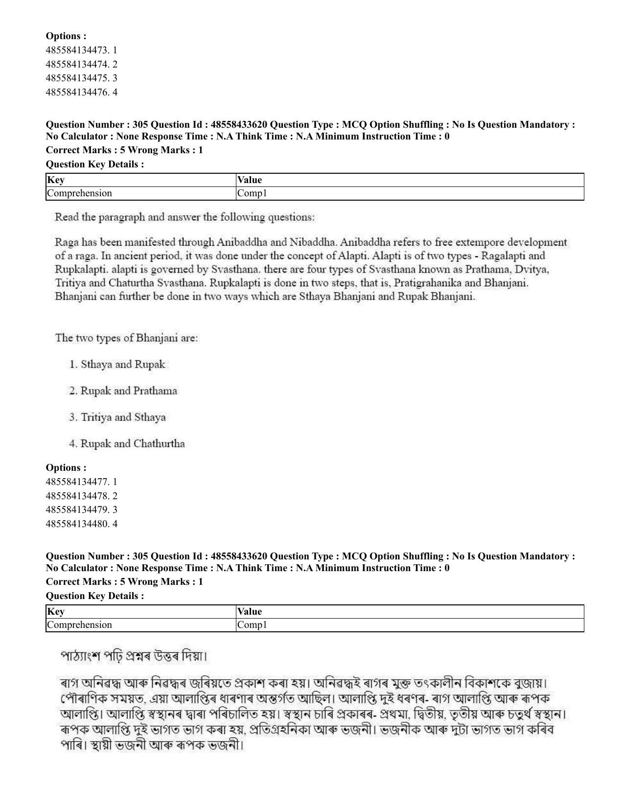 CUET 2023 English Assamese Shift 1 Question Papers - 18 June 2023 - Page 259