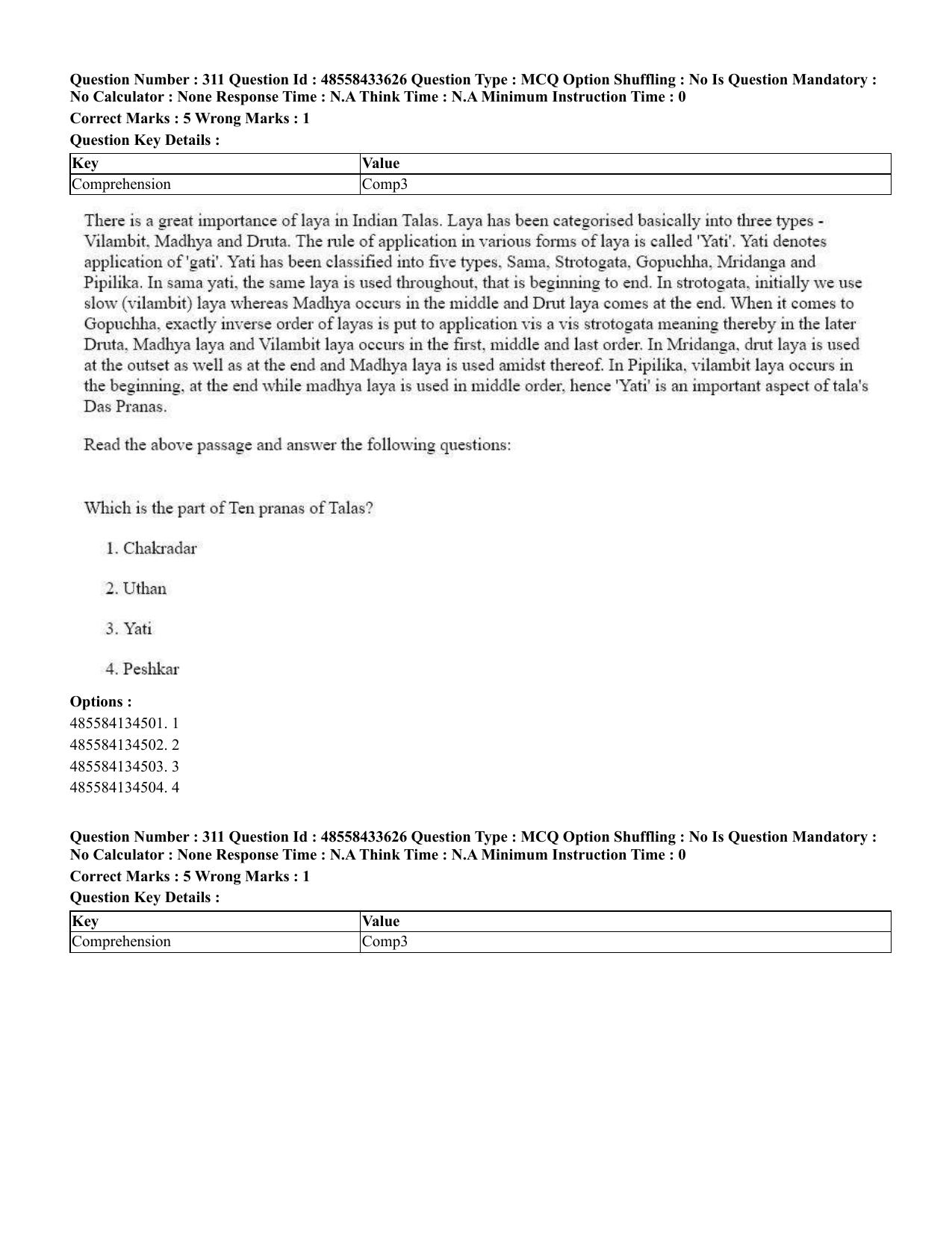 CUET 2023 English Assamese Shift 1 Question Papers - 18 June 2023 - Page 267
