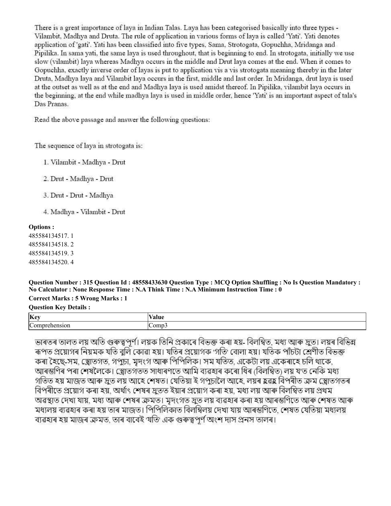 CUET 2023 English Assamese Shift 1 Question Papers - 18 June 2023 - Page 273