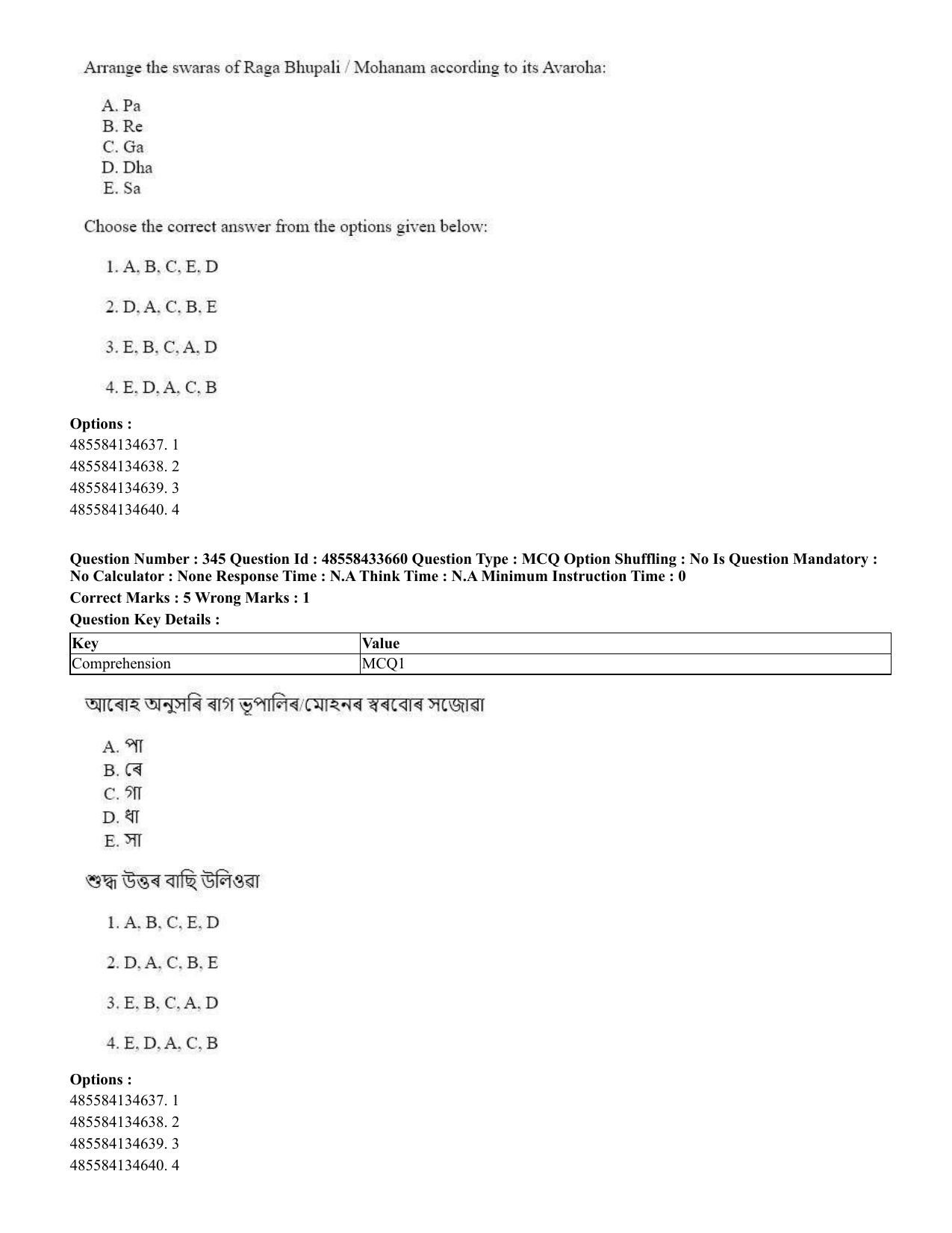 CUET 2023 English Assamese Shift 1 Question Papers - 18 June 2023 - Page 311