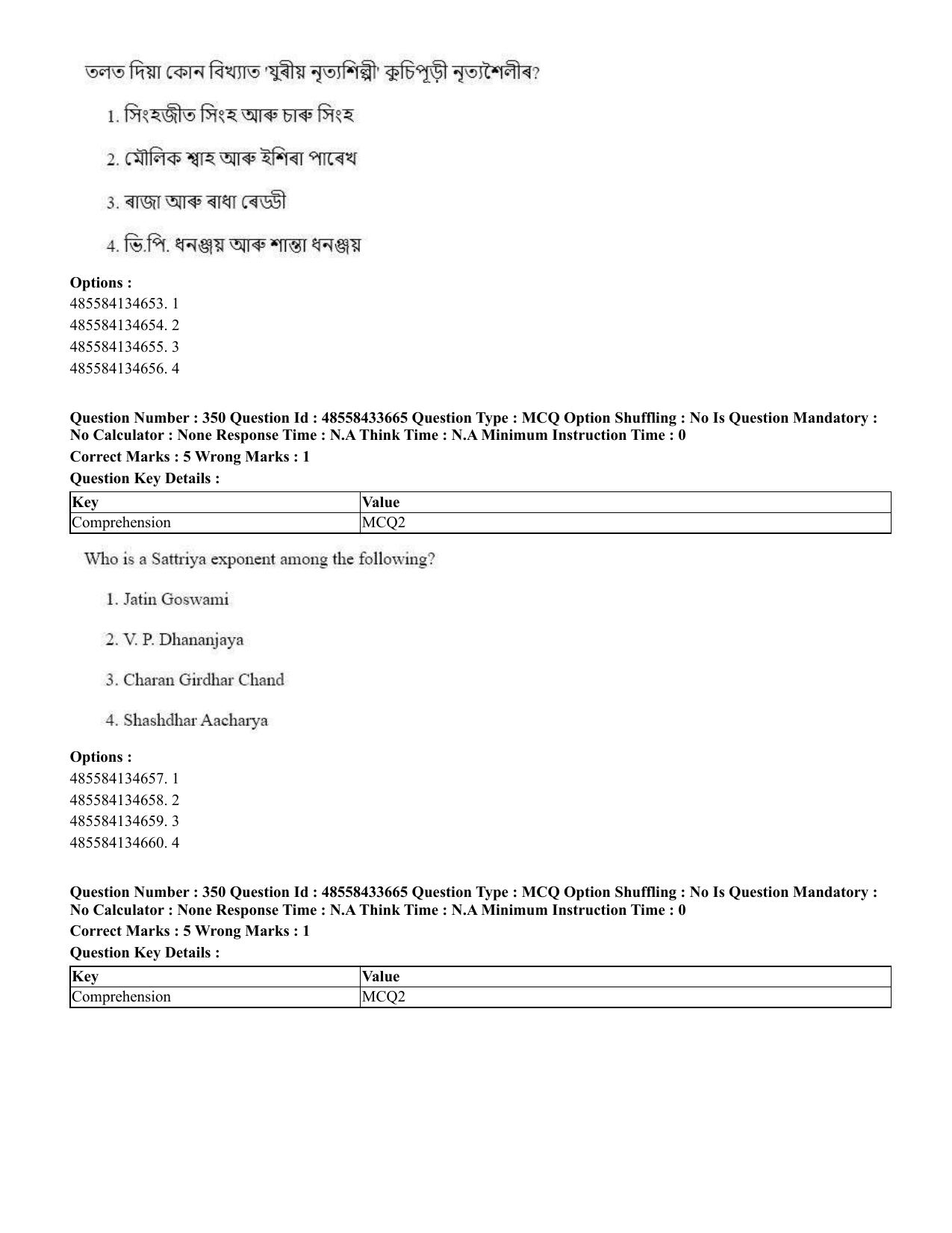 CUET 2023 English Assamese Shift 1 Question Papers - 18 June 2023 - Page 316