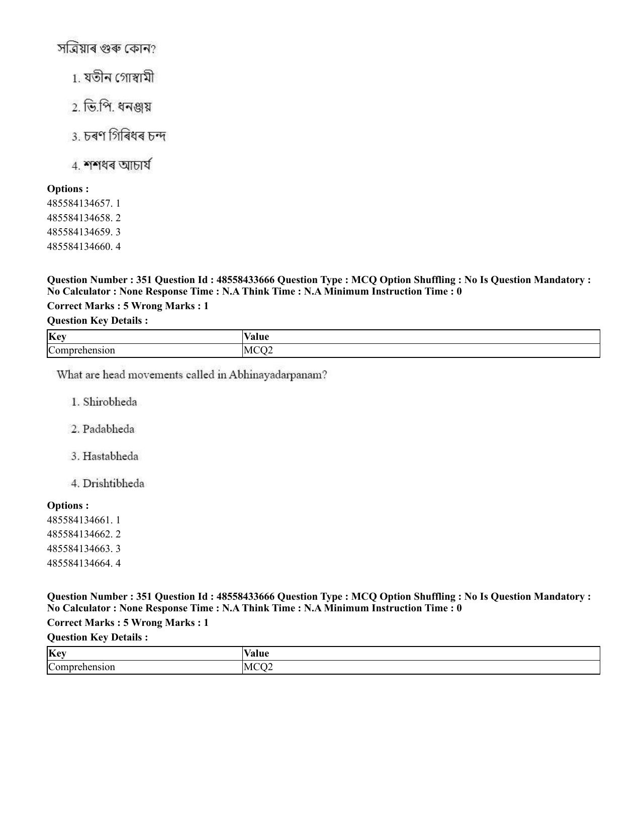 CUET 2023 English Assamese Shift 1 Question Papers - 18 June 2023 - Page 317